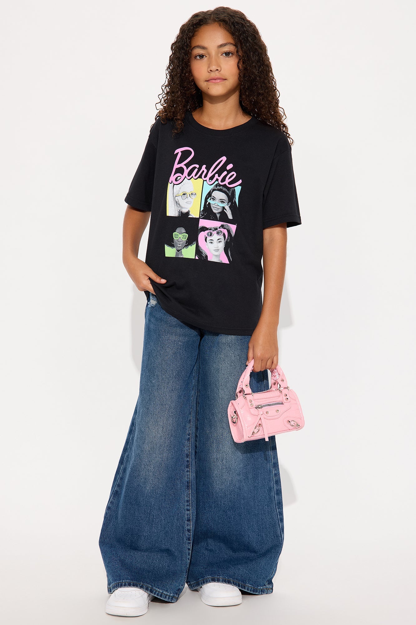 Mini The Many Faces Of Barbie Short Sleeve Tee - Black
