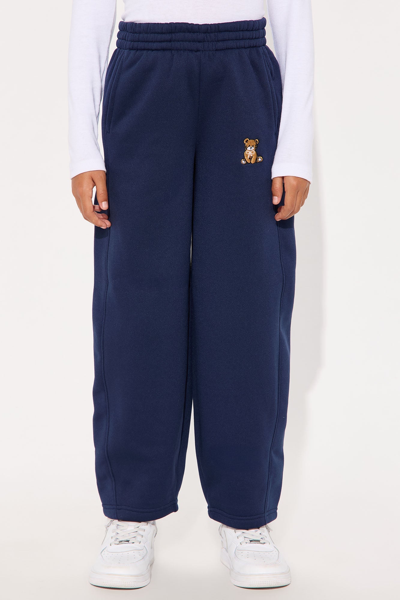 Mini Beary Sweet Wide Leg Pants - Navy