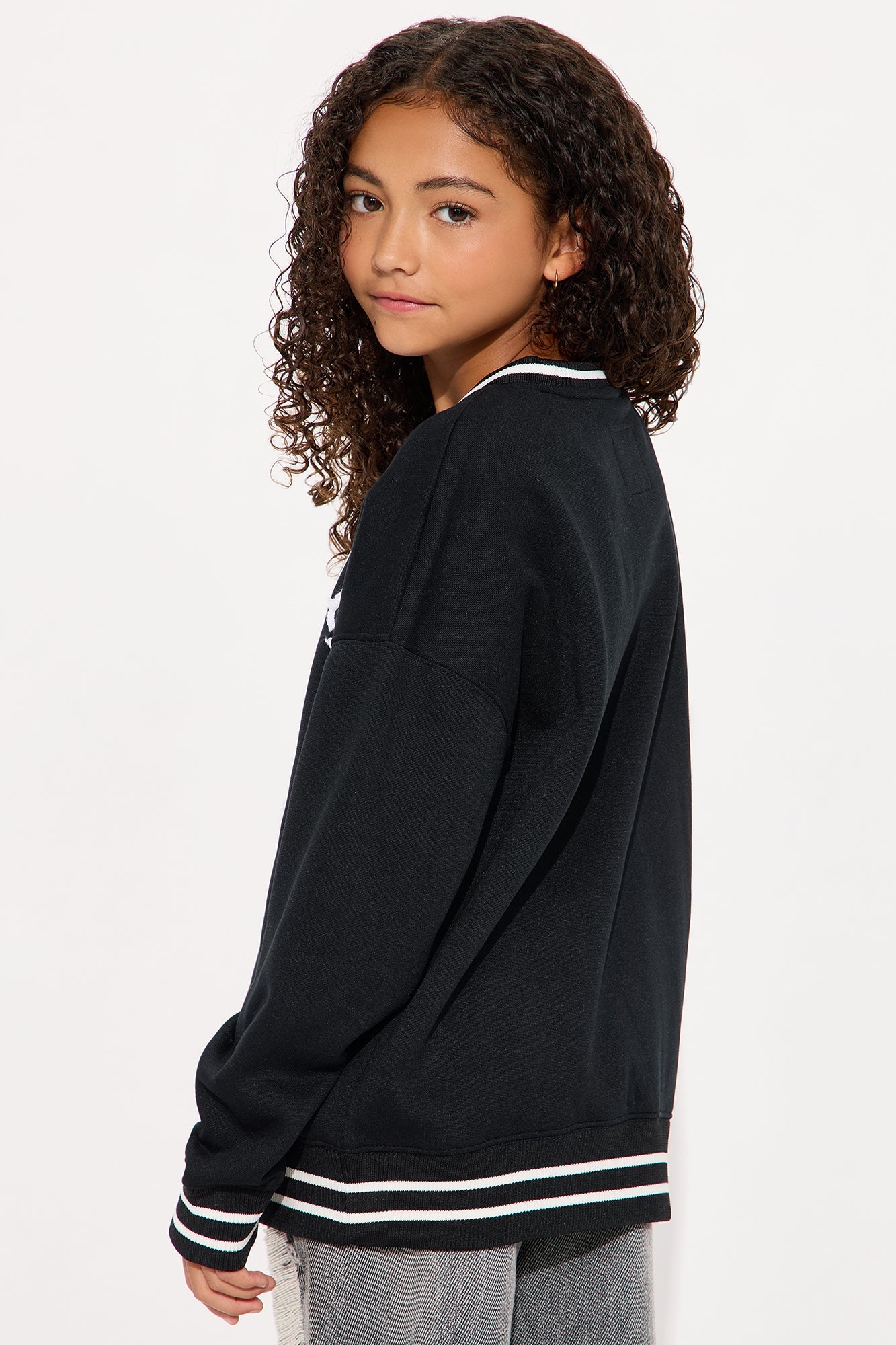 Mini Ciao Bella Pullover Sweatshirt - Black