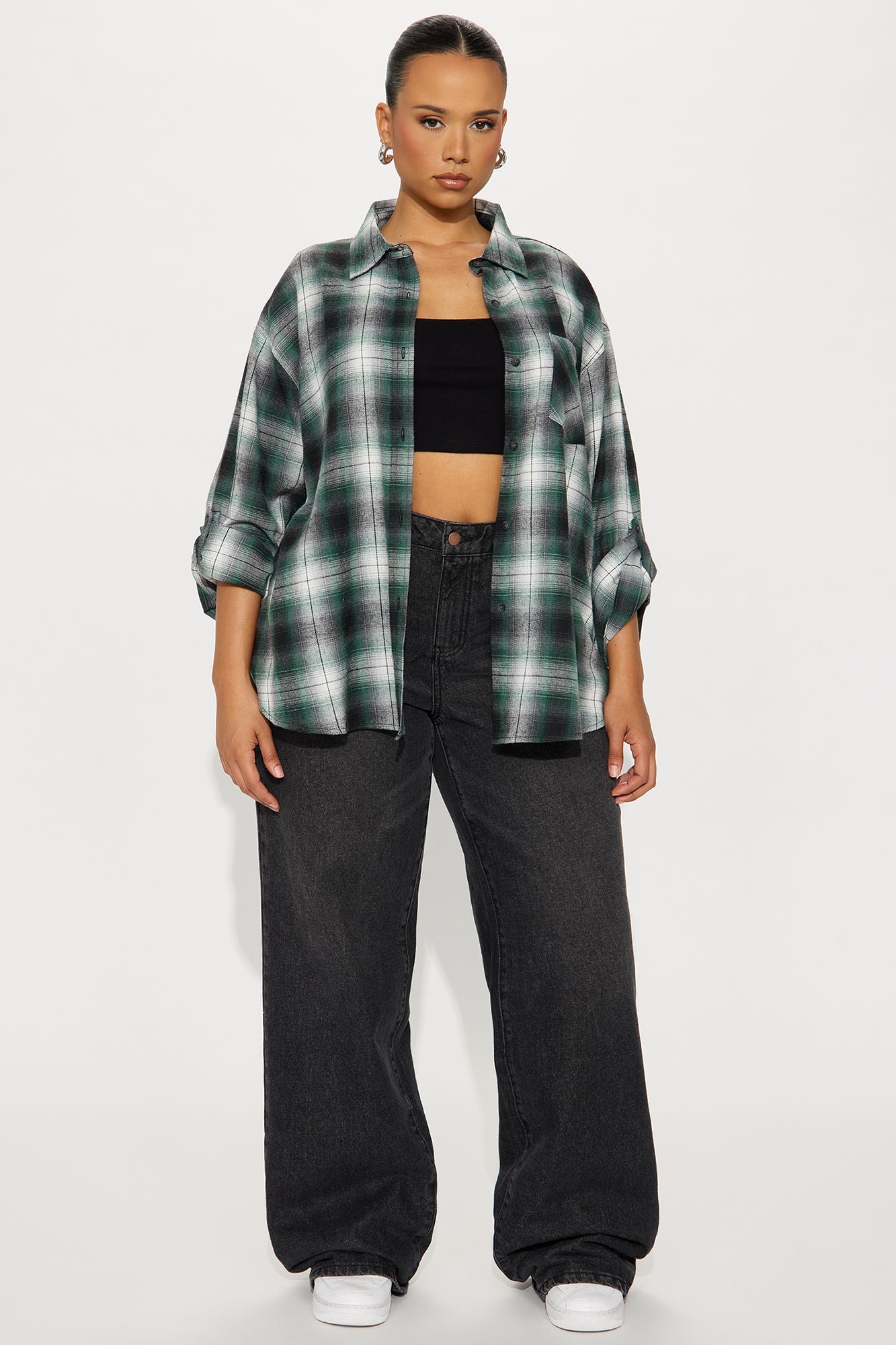 Shannon Plaid Flannel Shirt - Green/combo