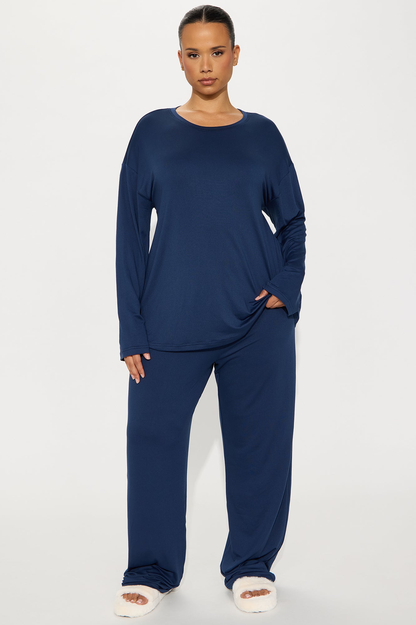 Relax Mood Long Sleeve PJ Pant Set - Navy