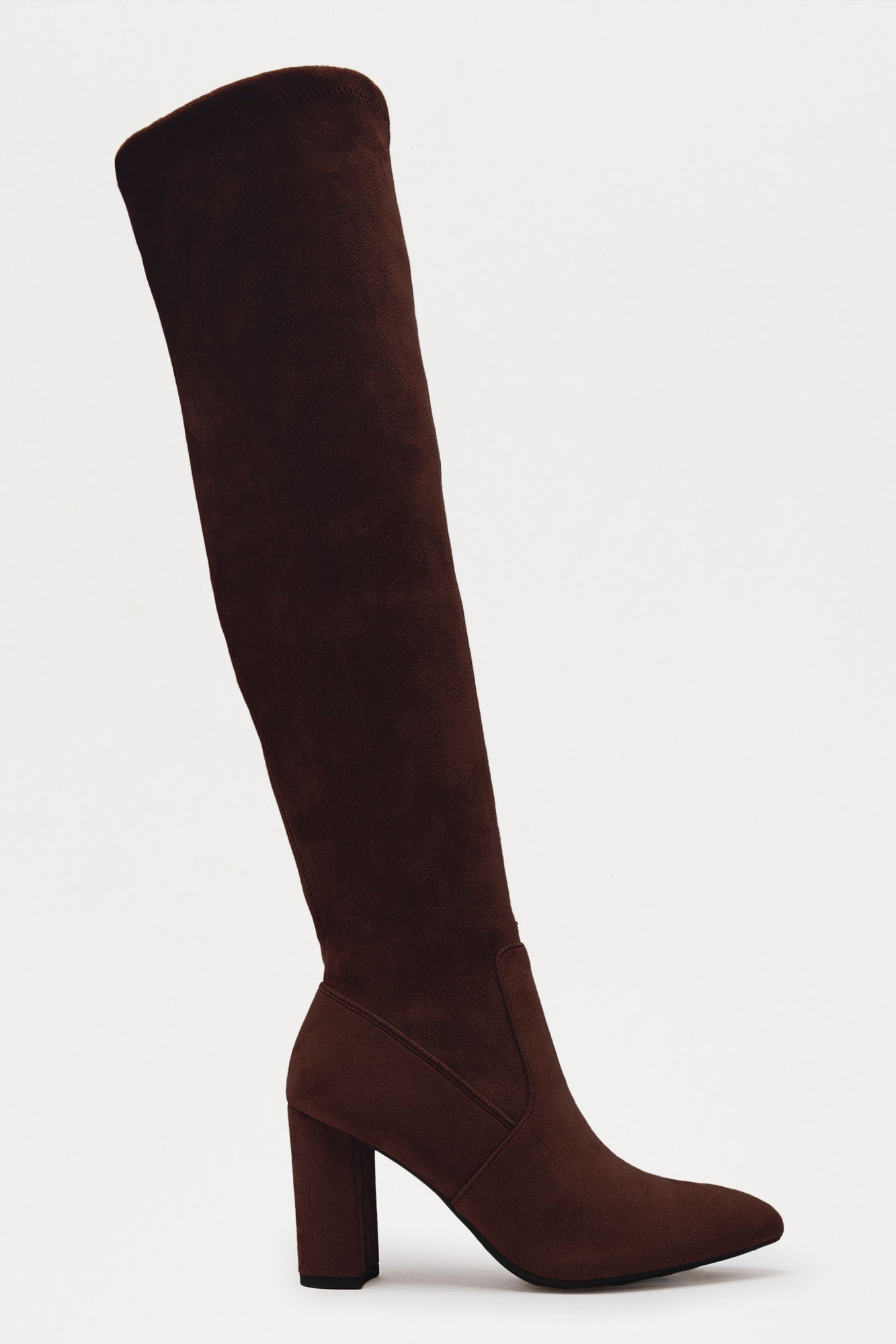 Adith Faux Suede Boots - Brown
