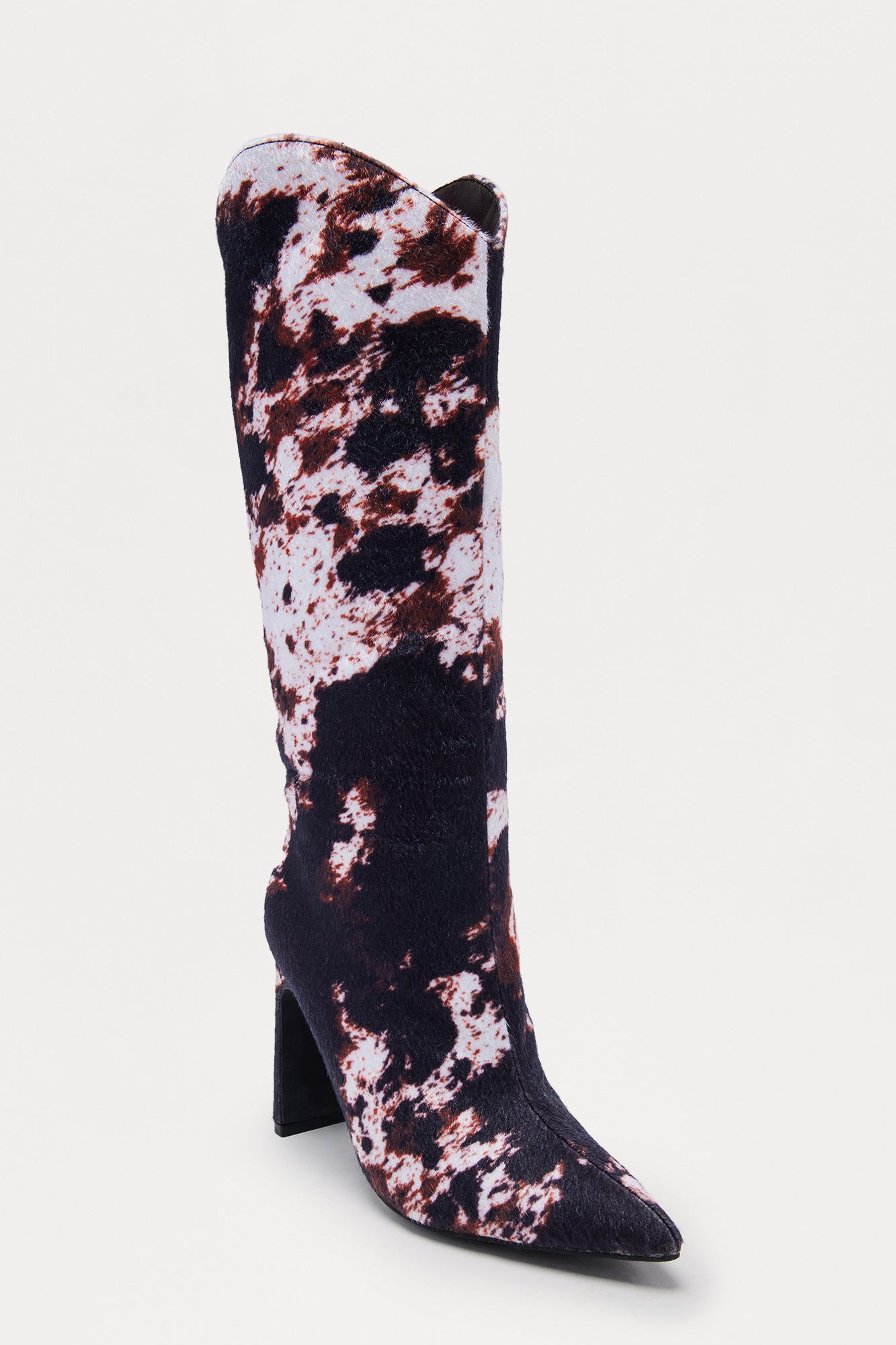 Montana Animal Print Boots - Beige/Brown