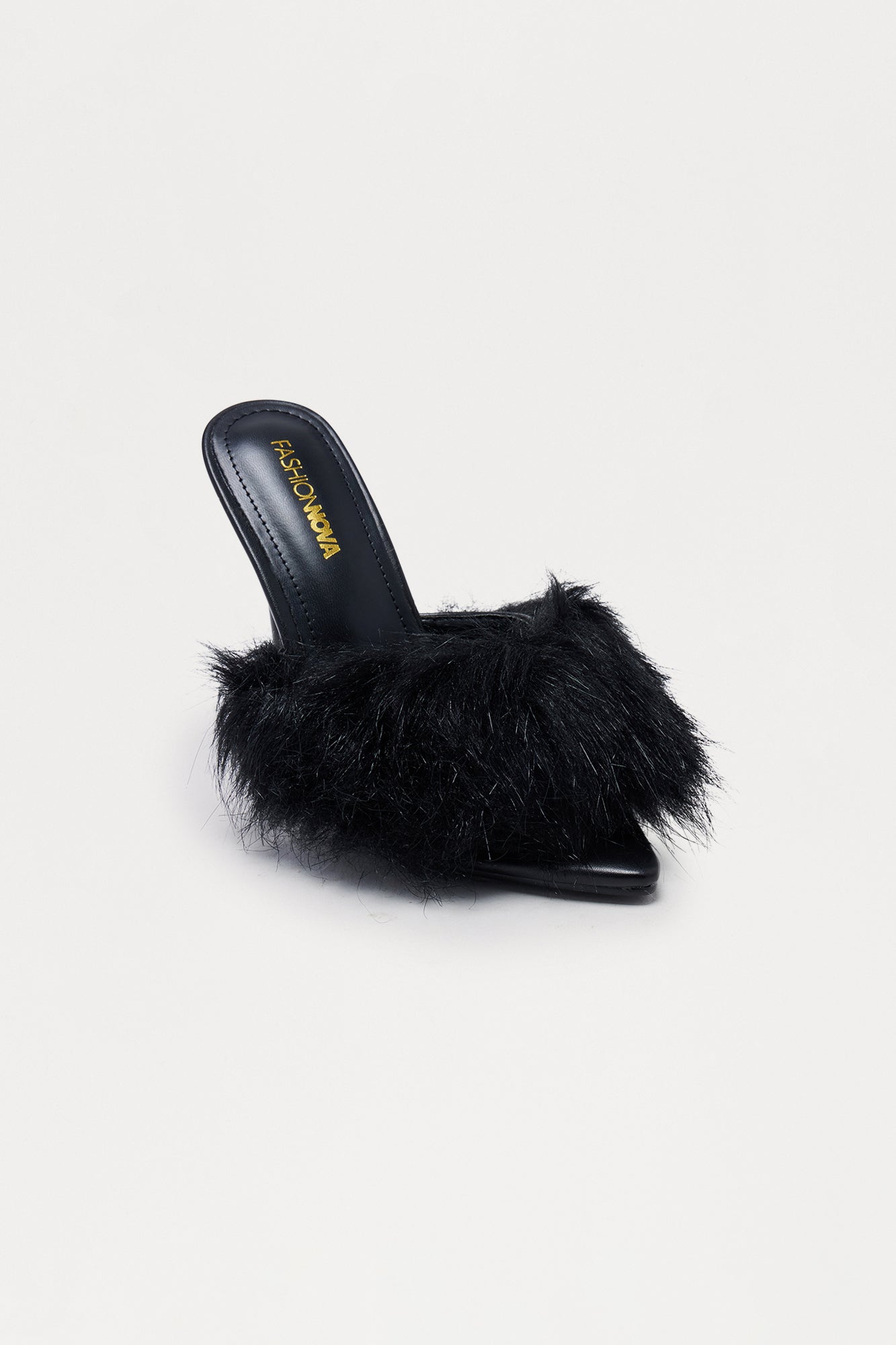 Draya Faux Fur Stiletto Pumps - Black