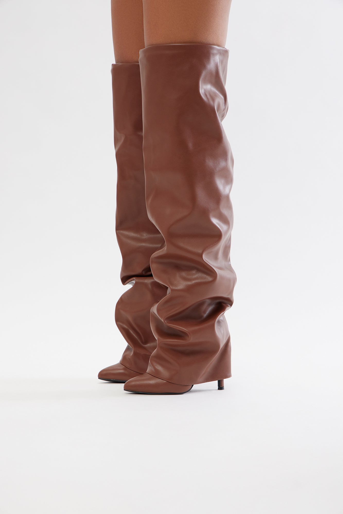 Elba Overlay Boots - Brown