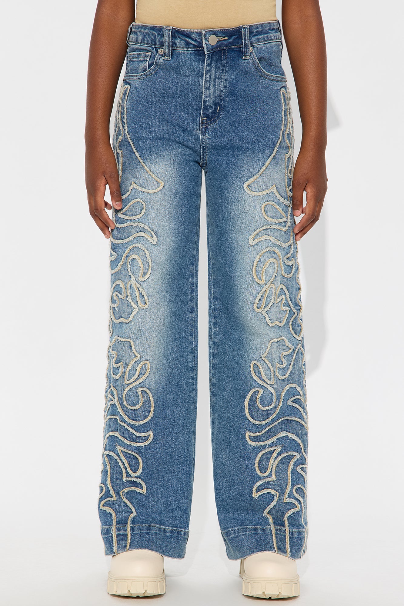 Mini Della Stretch Straight Leg Jeans - Medium Wash