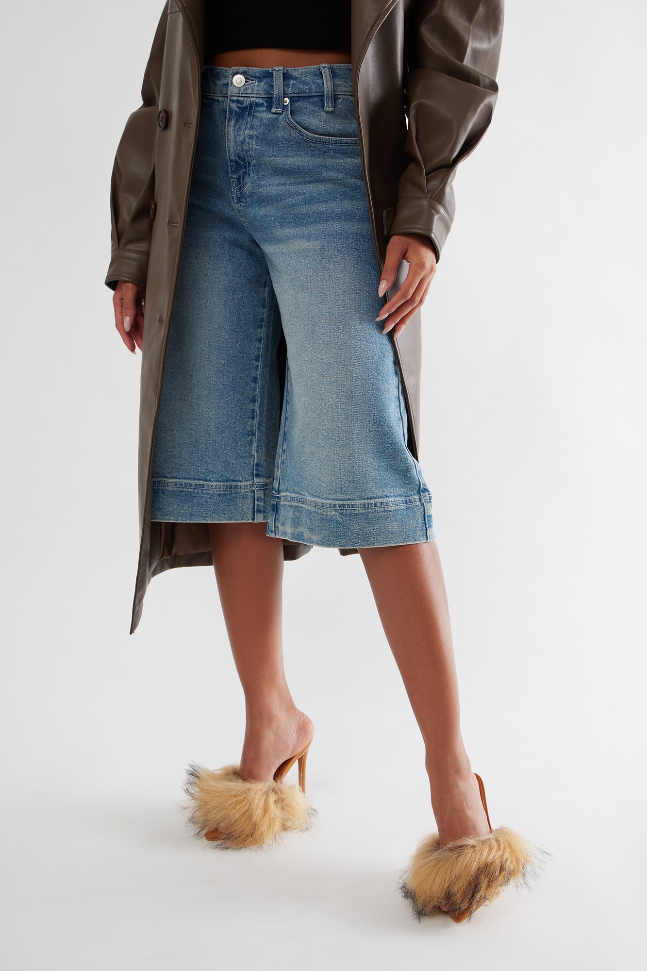 Draya Faux Fur Stiletto Pumps - Tan
