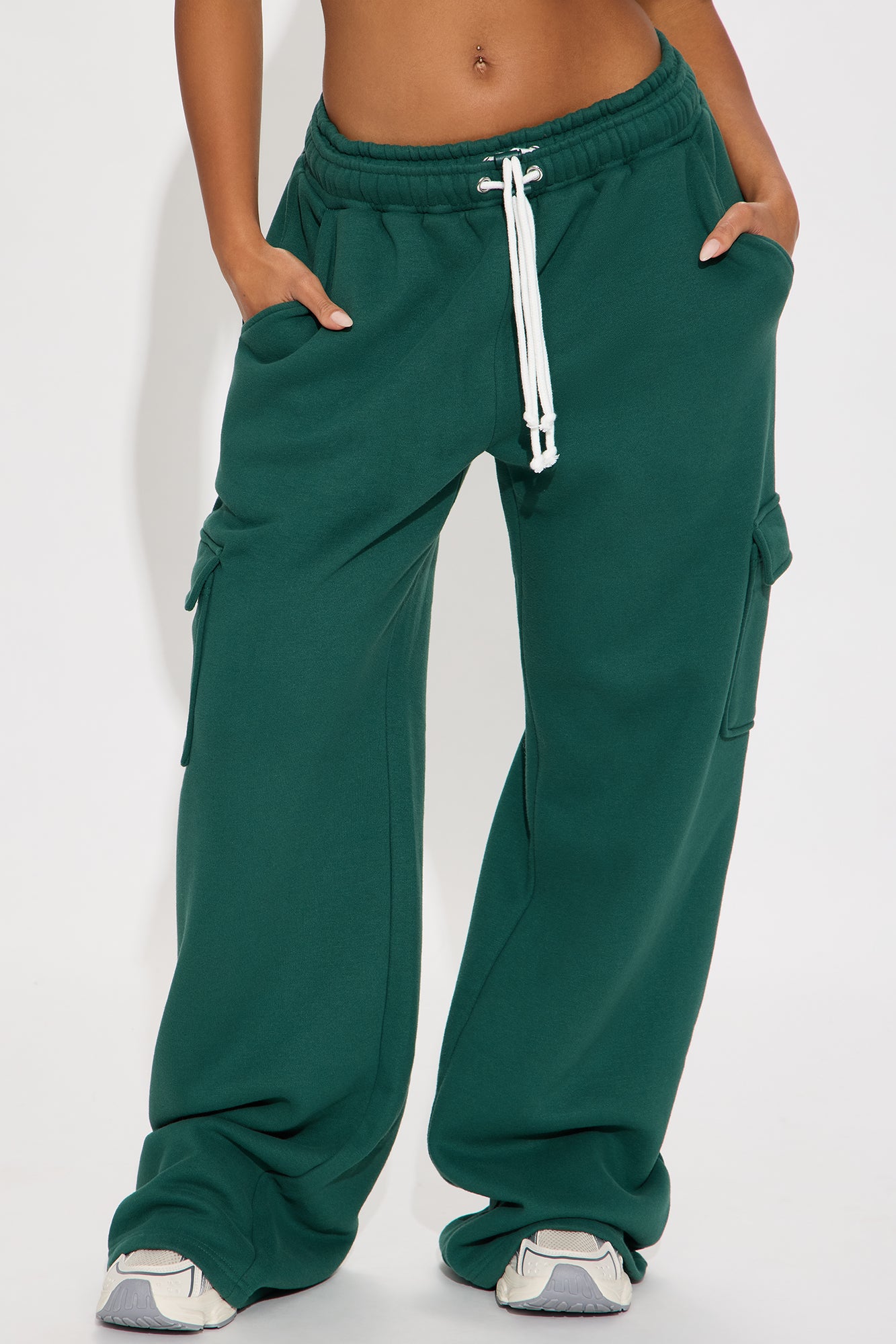 Anna Fleece Cargo Lounge Pant - Hunter