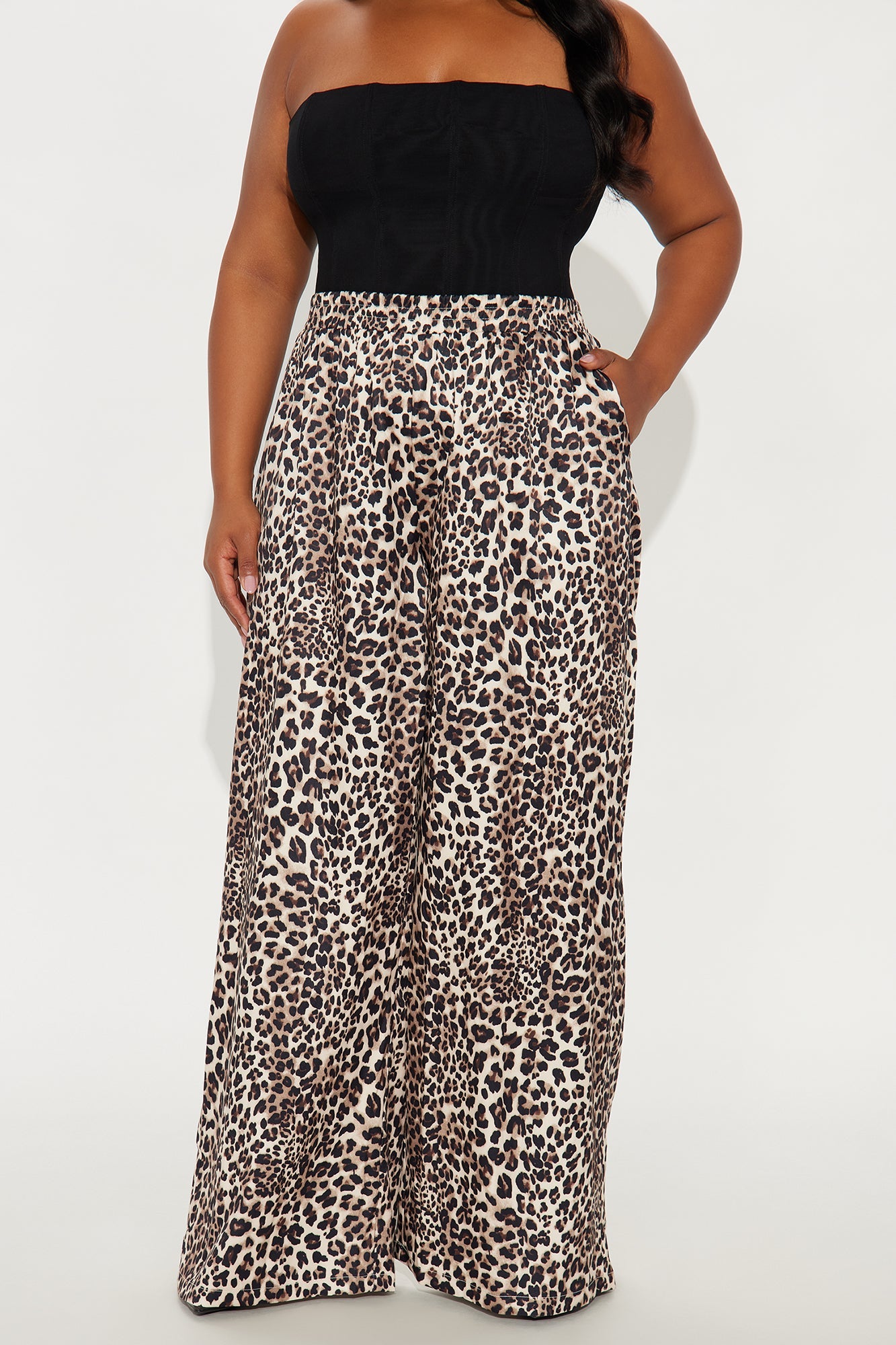 Gentle Touch High Rise Wide Leg Leopard Pant 32 - Leopard