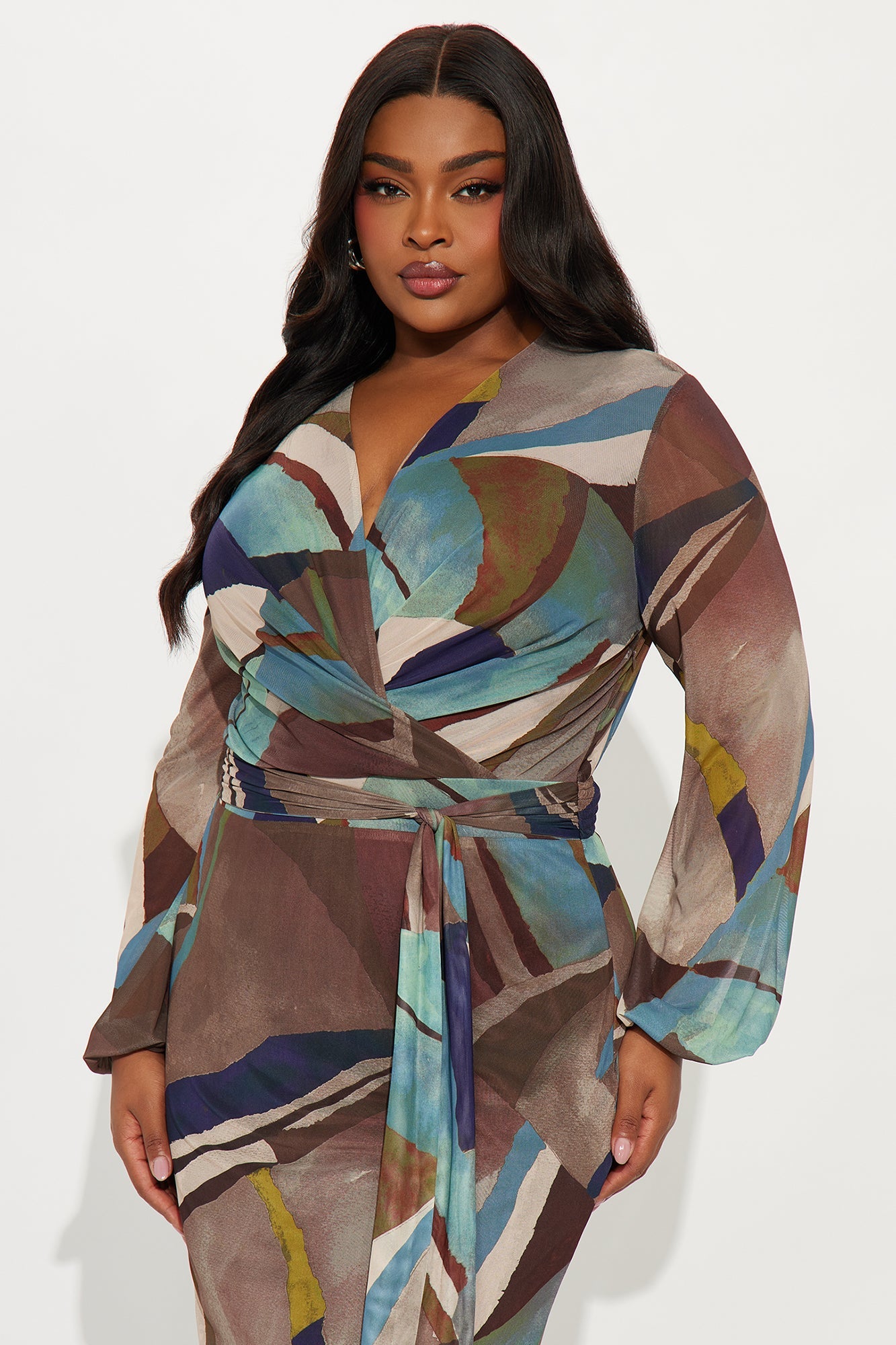 Dreaming Big Mesh Maxi Dress - Blue/combo