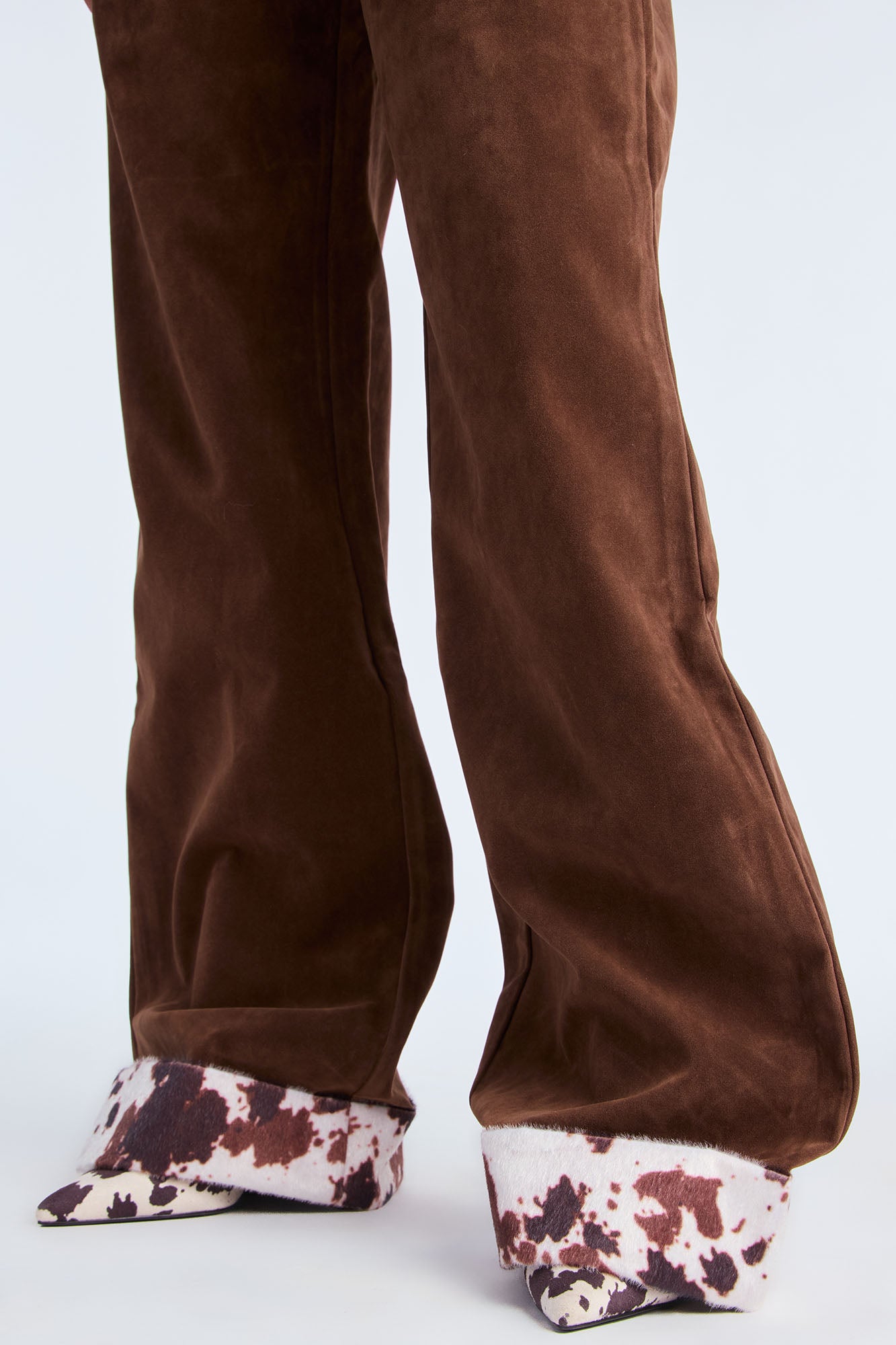 Saddle Up Faux Suede Wide Leg Pant - Brown/combo
