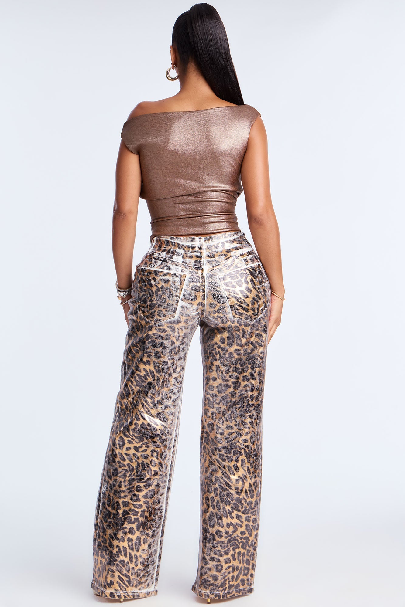 Carmela Leopard Wide Leg Pant 33″ - Leopard