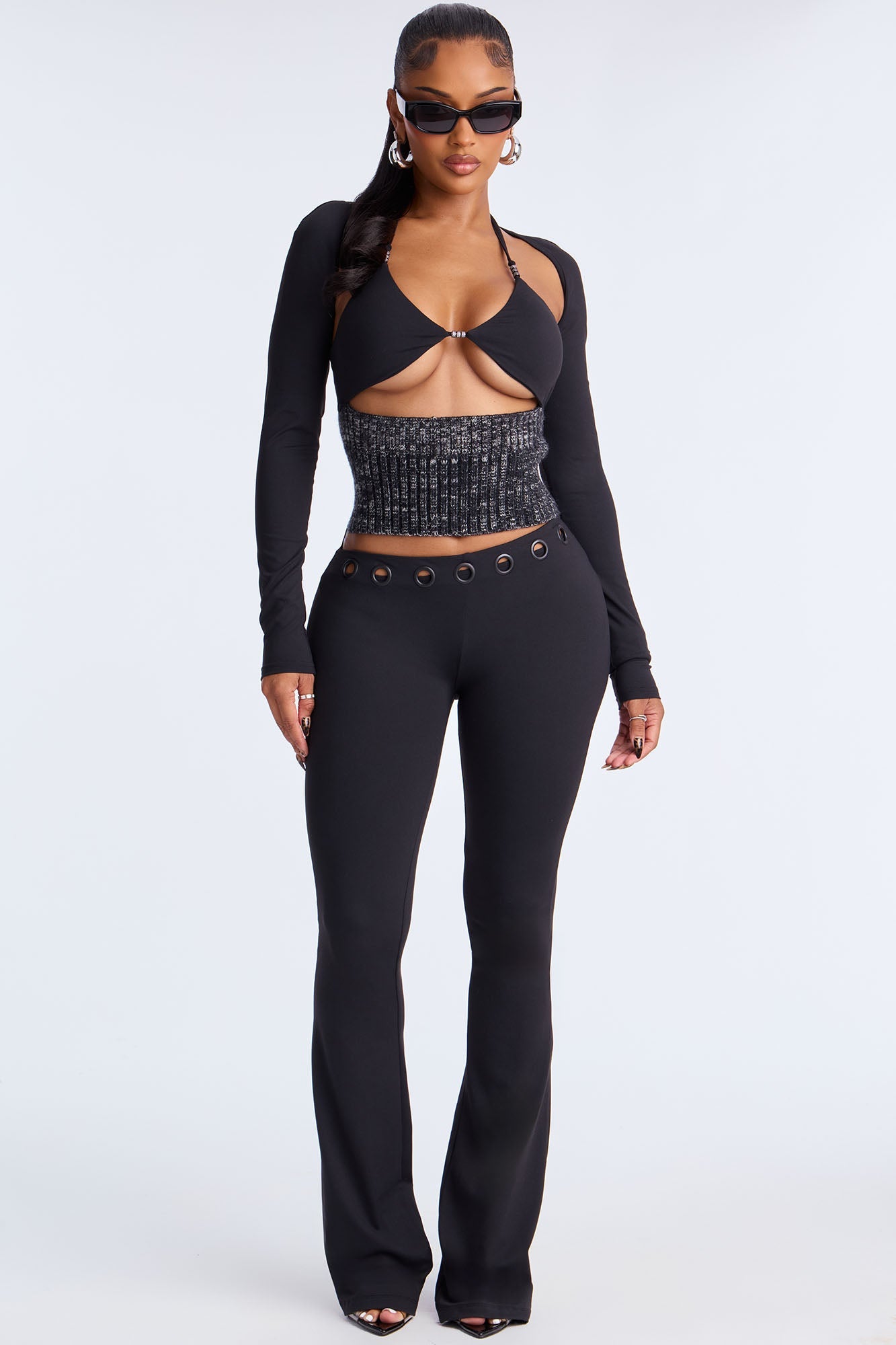 Tropic Tease 3 Piece Pant Set - Black/combo