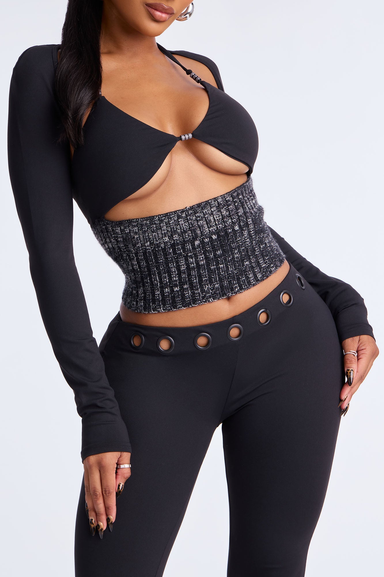 Tropic Tease 3 Piece Pant Set - Black/combo