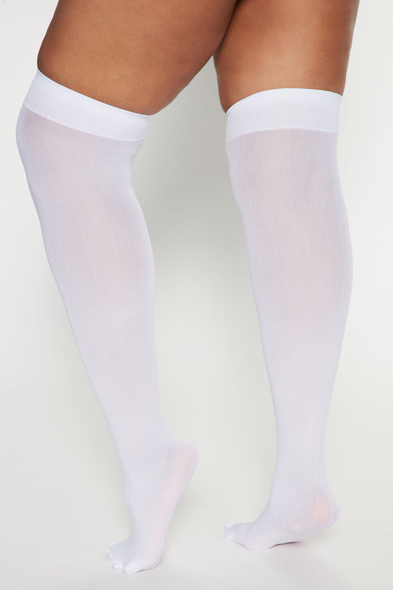 Final Touch Sheer Thigh Highs - White