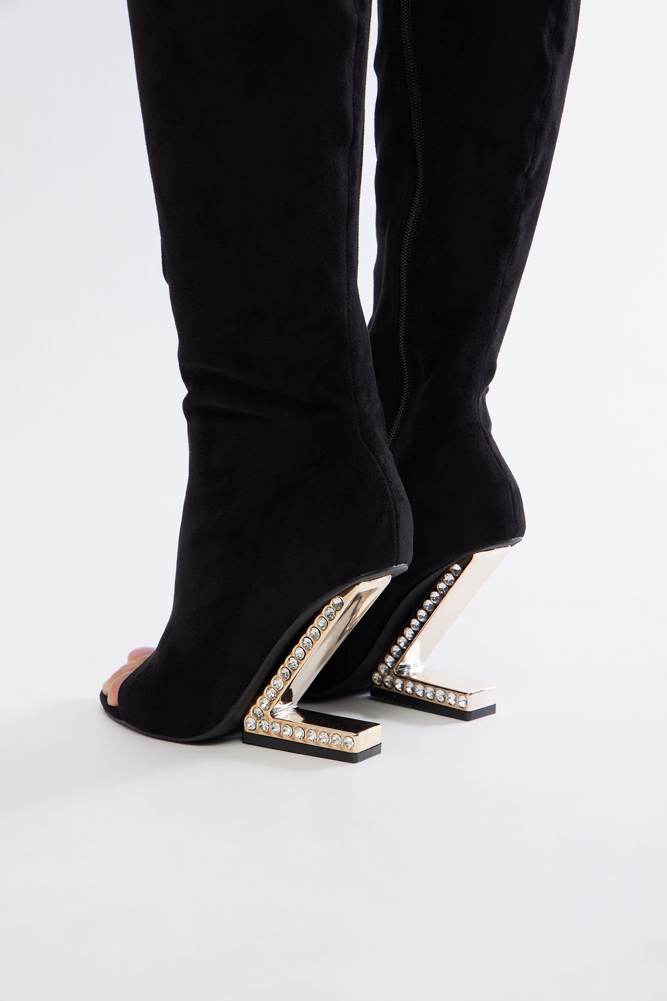 Trenton Faux Suede Boots - Black