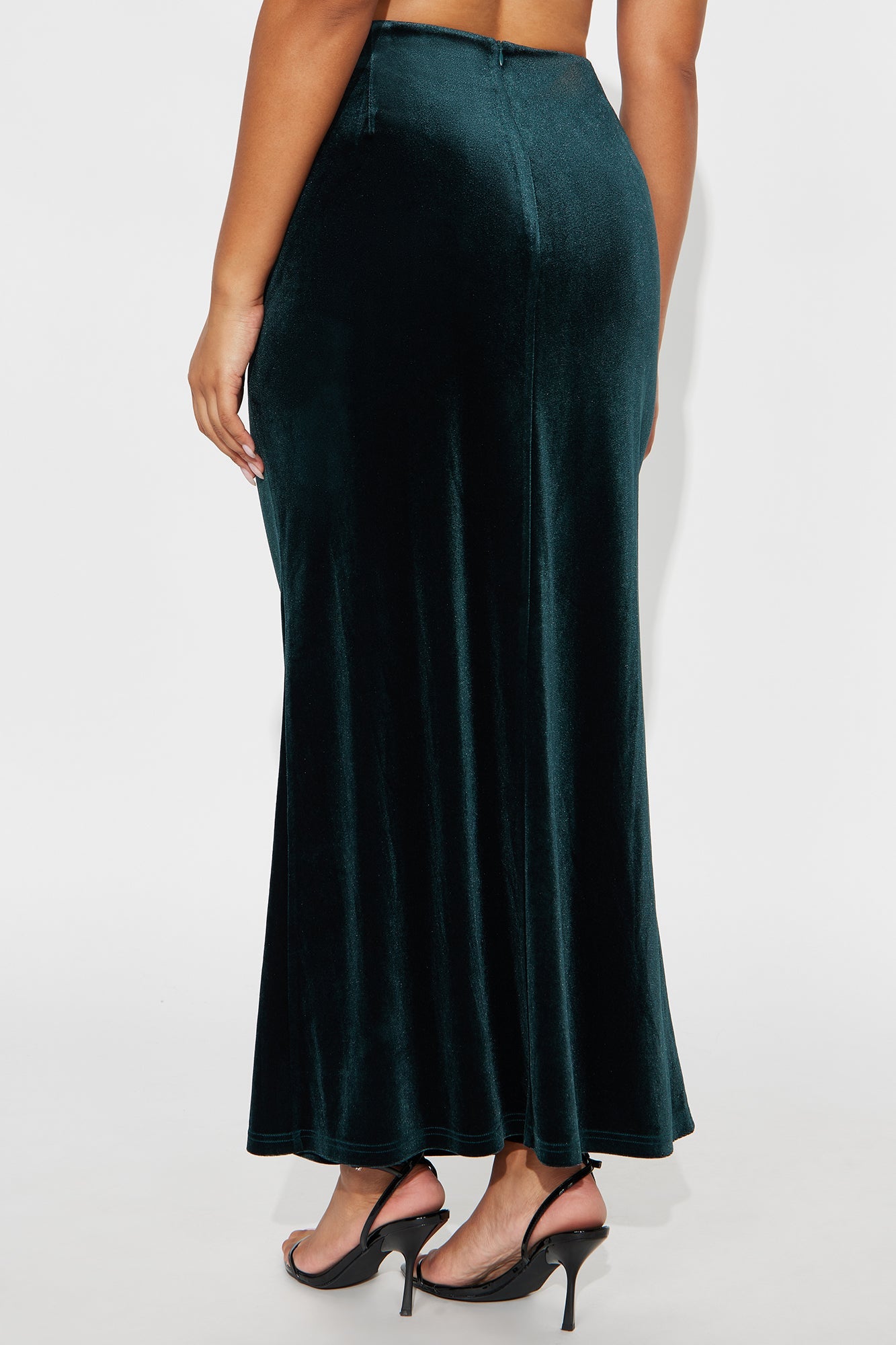 Ramona Velvet Mermaid Maxi Skirt - Emerald