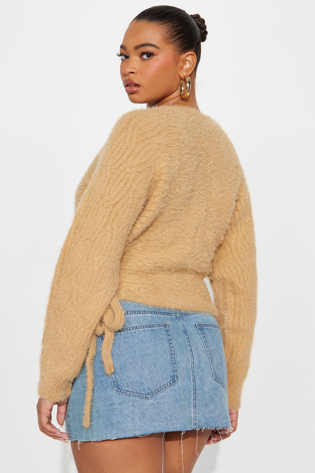 Snuggle Approved Tie Waist Cardigan - Beige