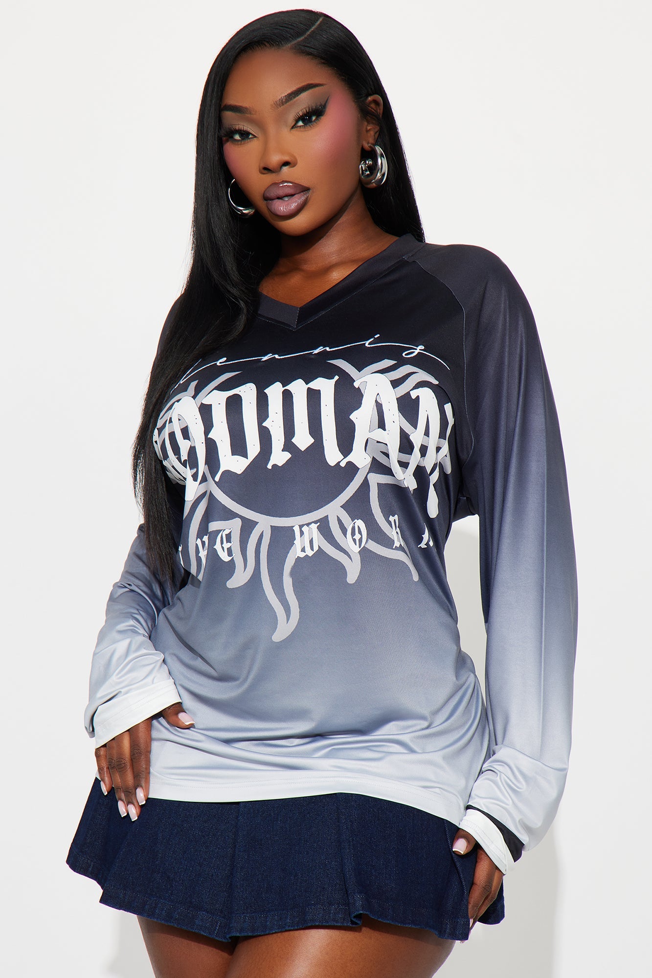 Rodman Jumbo Jersey Tee - Black/White