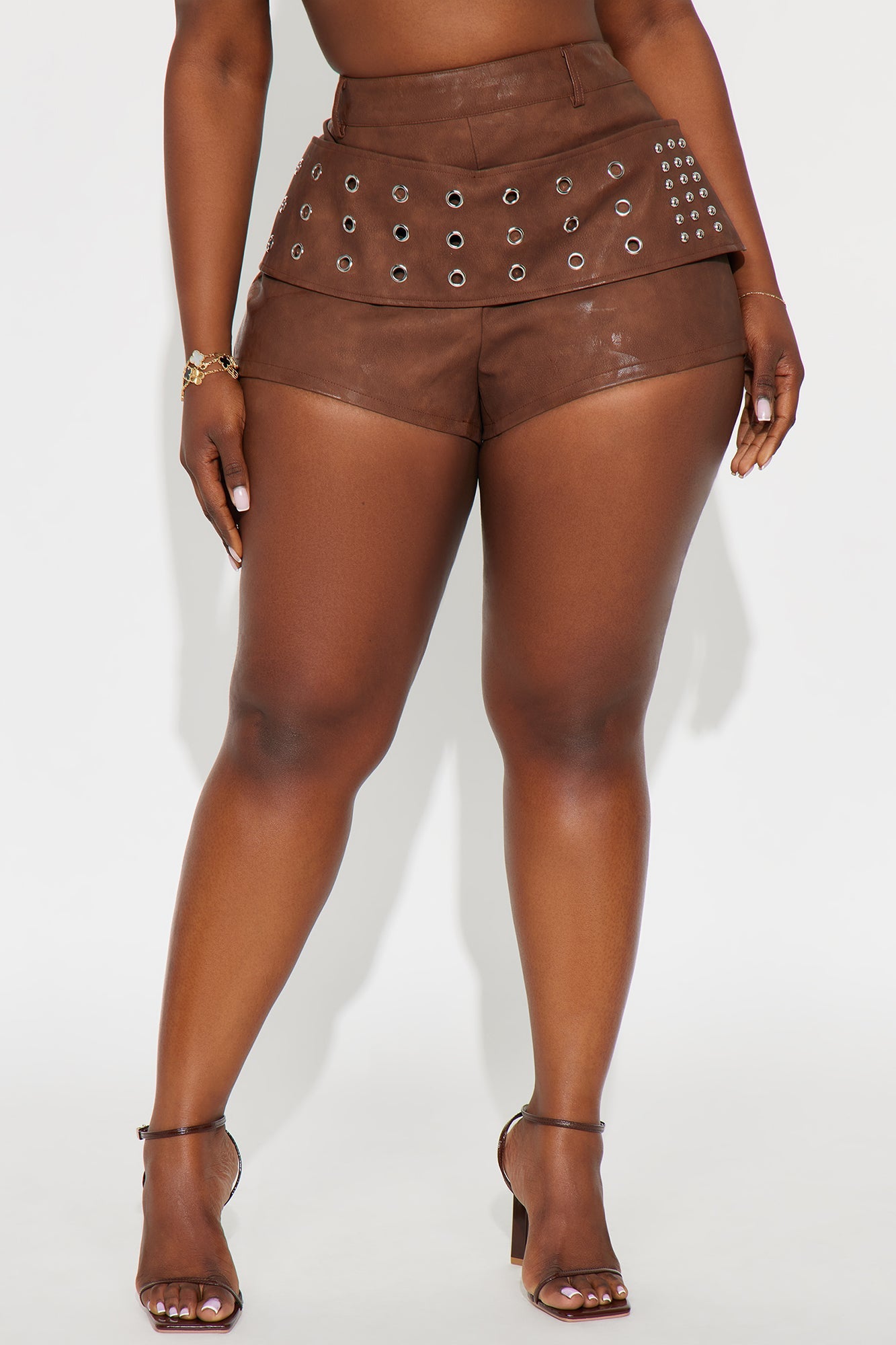 Your Worst Nightmare Faux Leather Micro Short - Brown