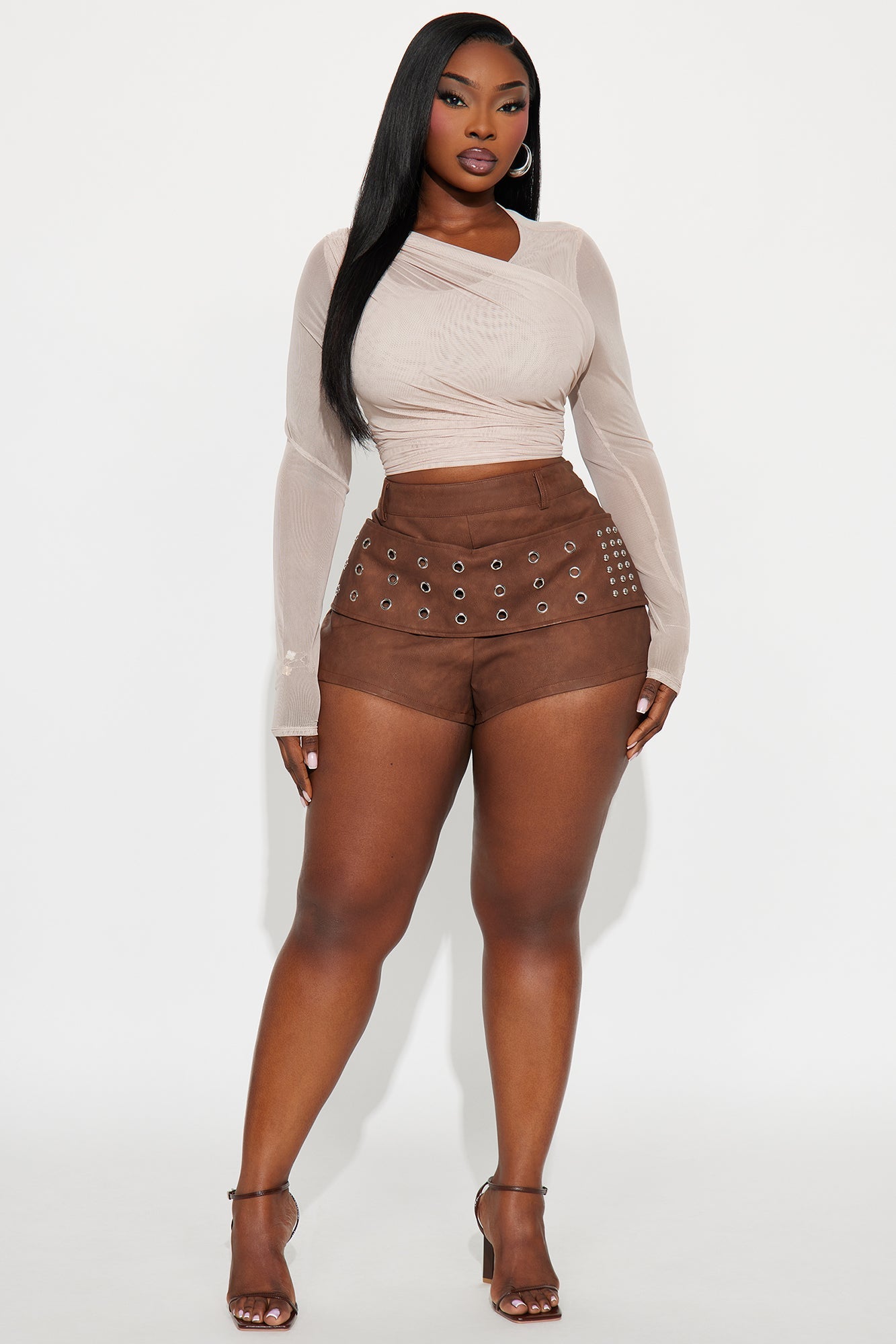 Your Worst Nightmare Faux Leather Micro Short - Brown
