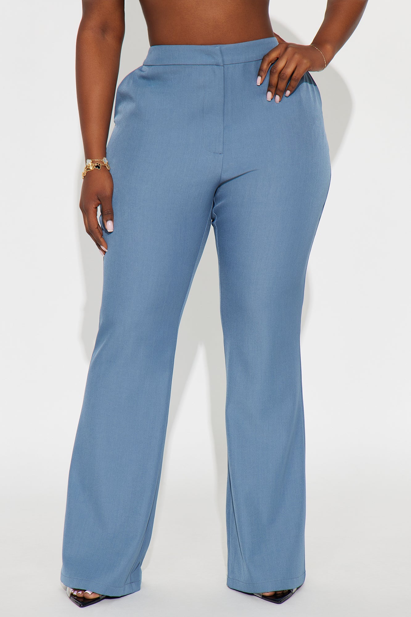 Breaking Even Flare Trouser - Slate Blue