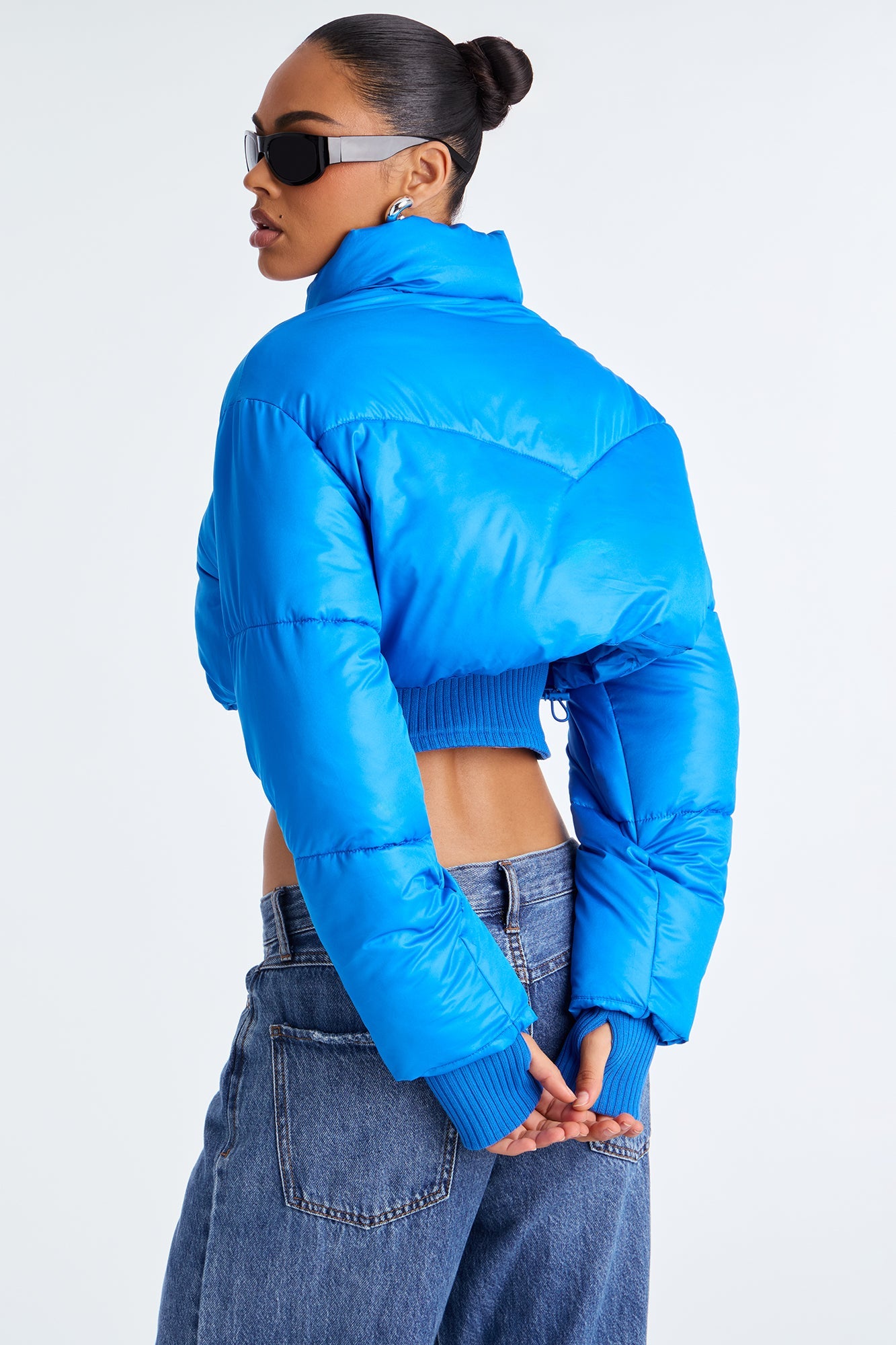 Rowan Cropped Puffer Jacket - CobaltBlue