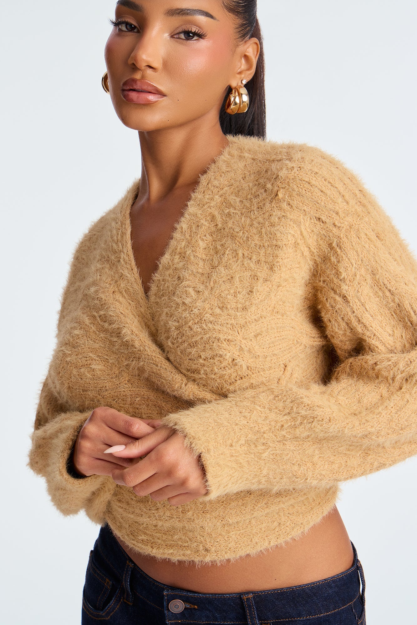 Snuggle Approved Tie Waist Cardigan - Beige