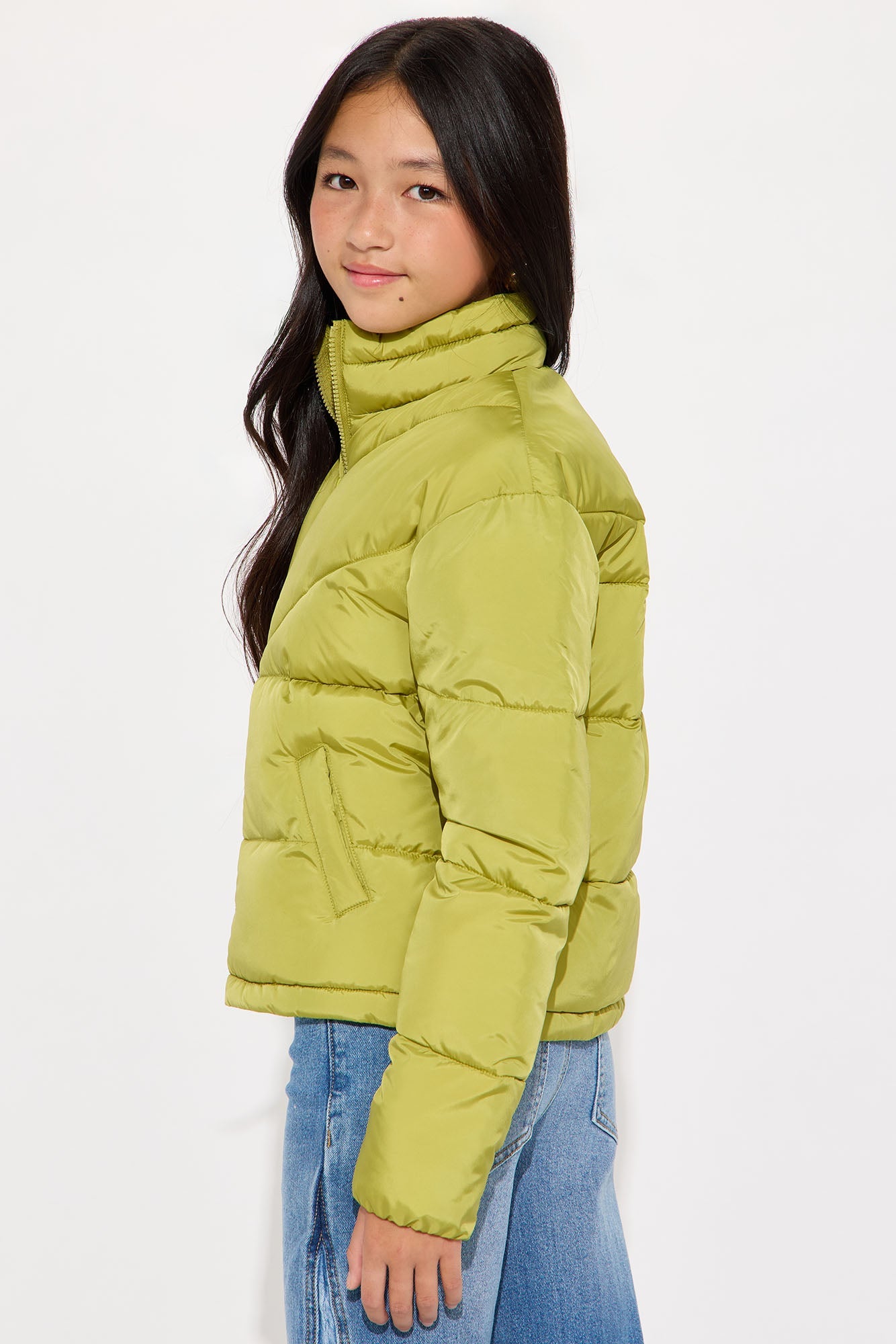 Mini City Streets Puffer Jacket - Chartreuse
