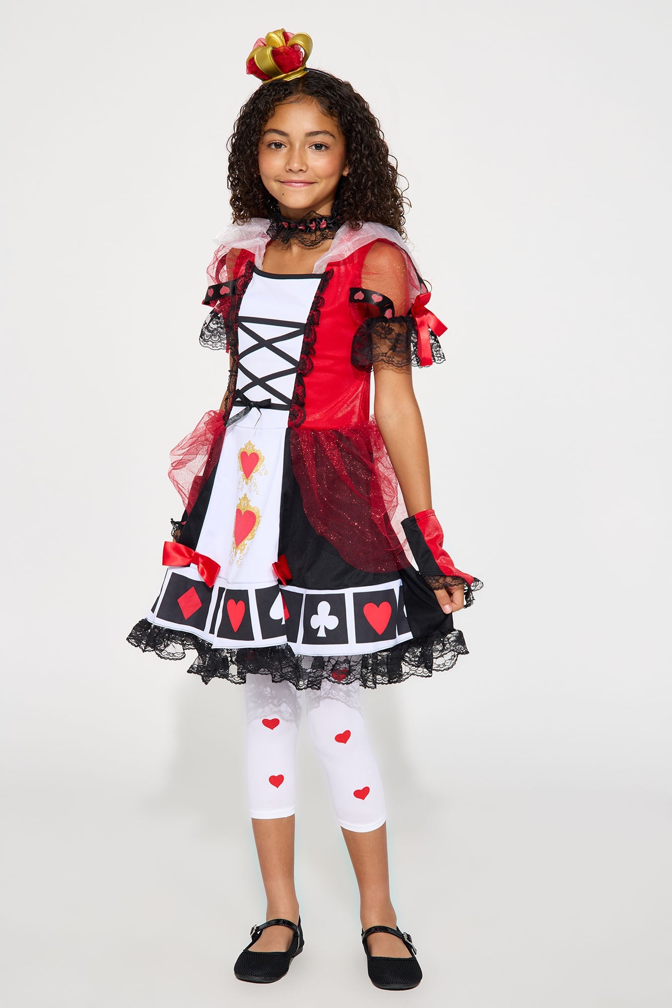 Mini Queen Of Hearts Costume - Black/combo