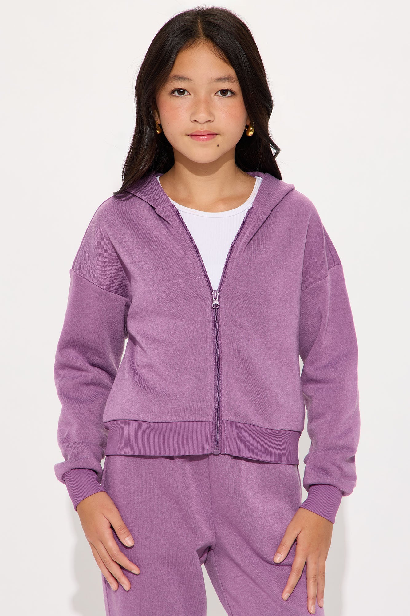 Mini Game On Fleece Jogger Set - Lilac