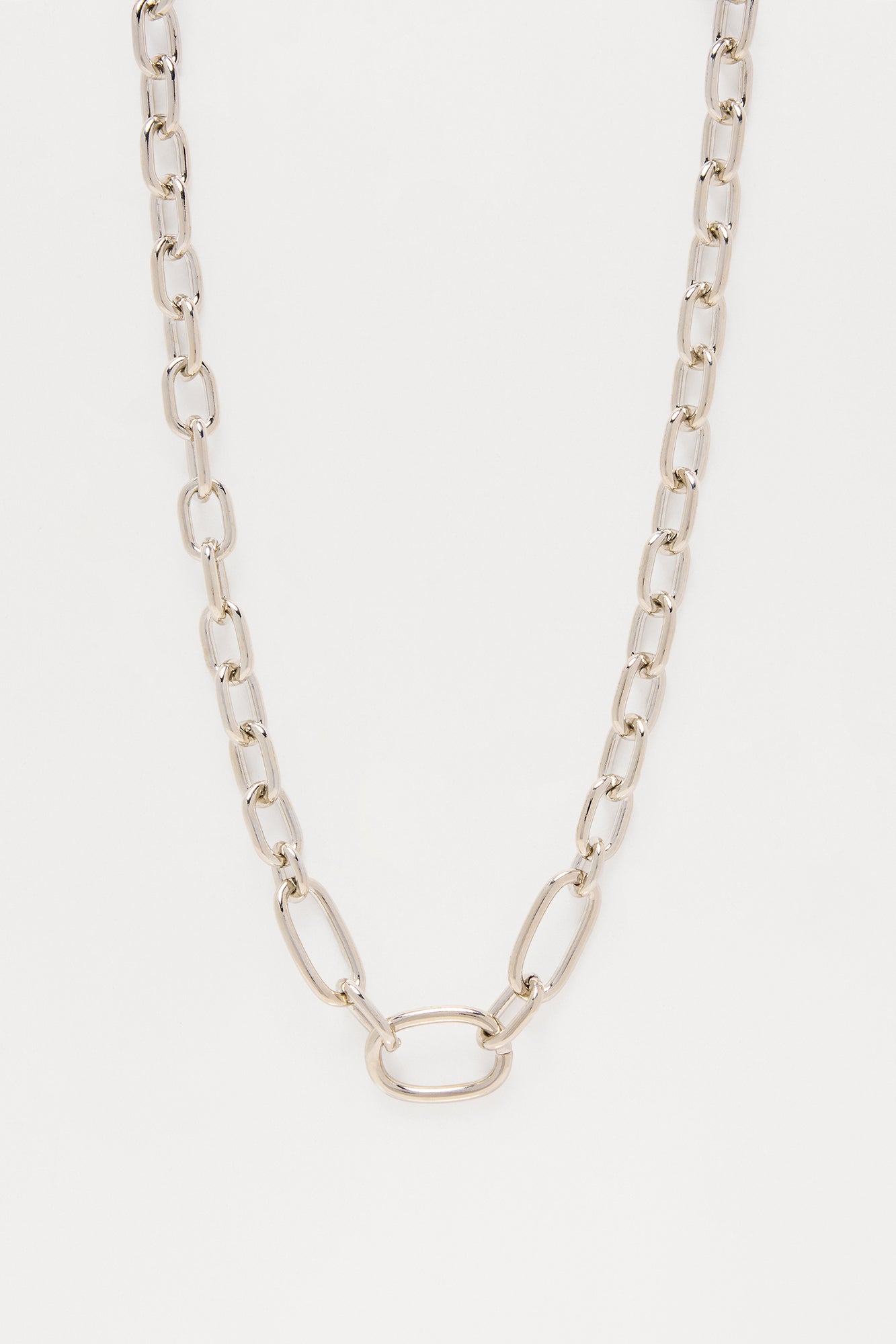 Guarded Chain Link Necklace - Silver