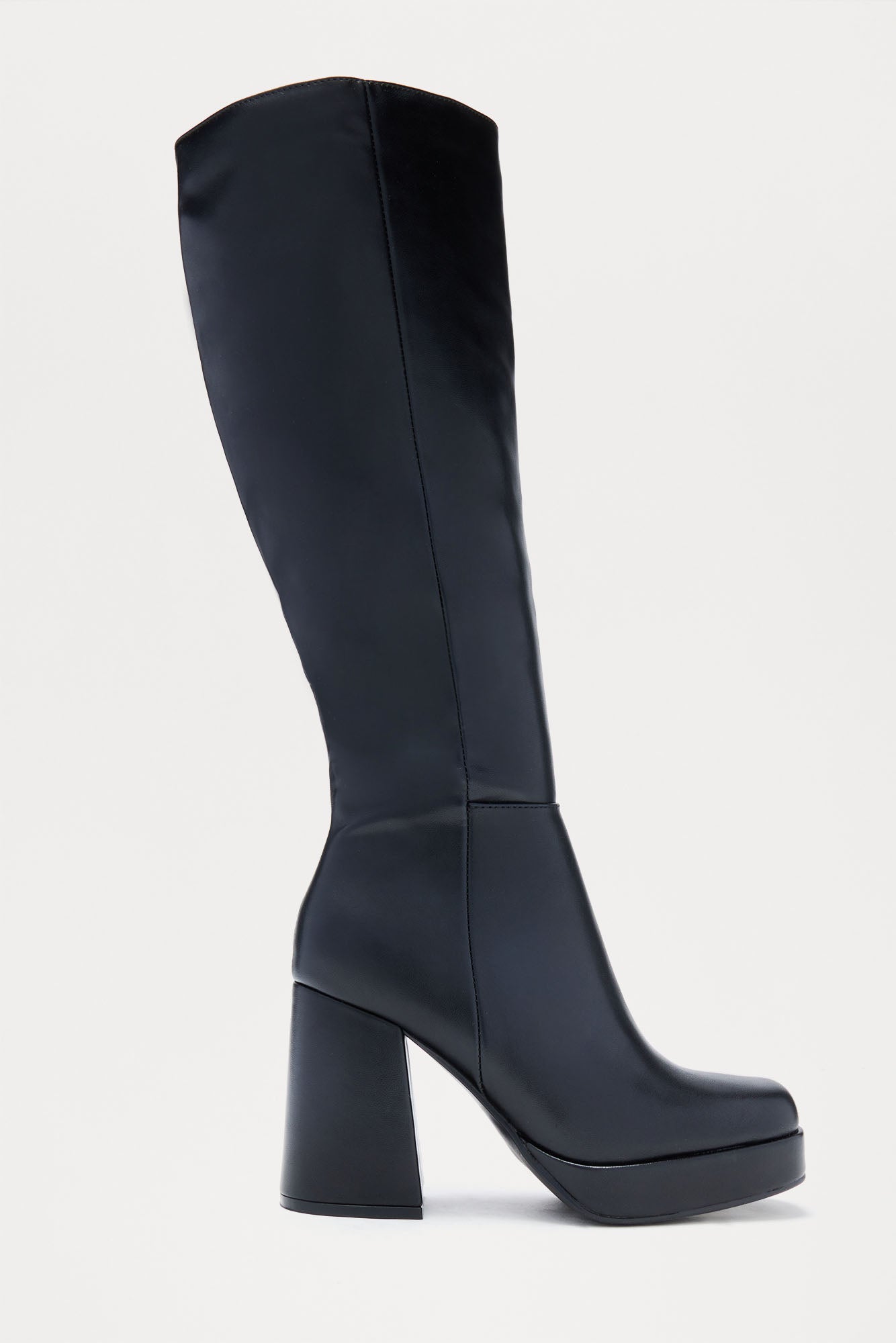Draven Platform Knee High Boots - Black