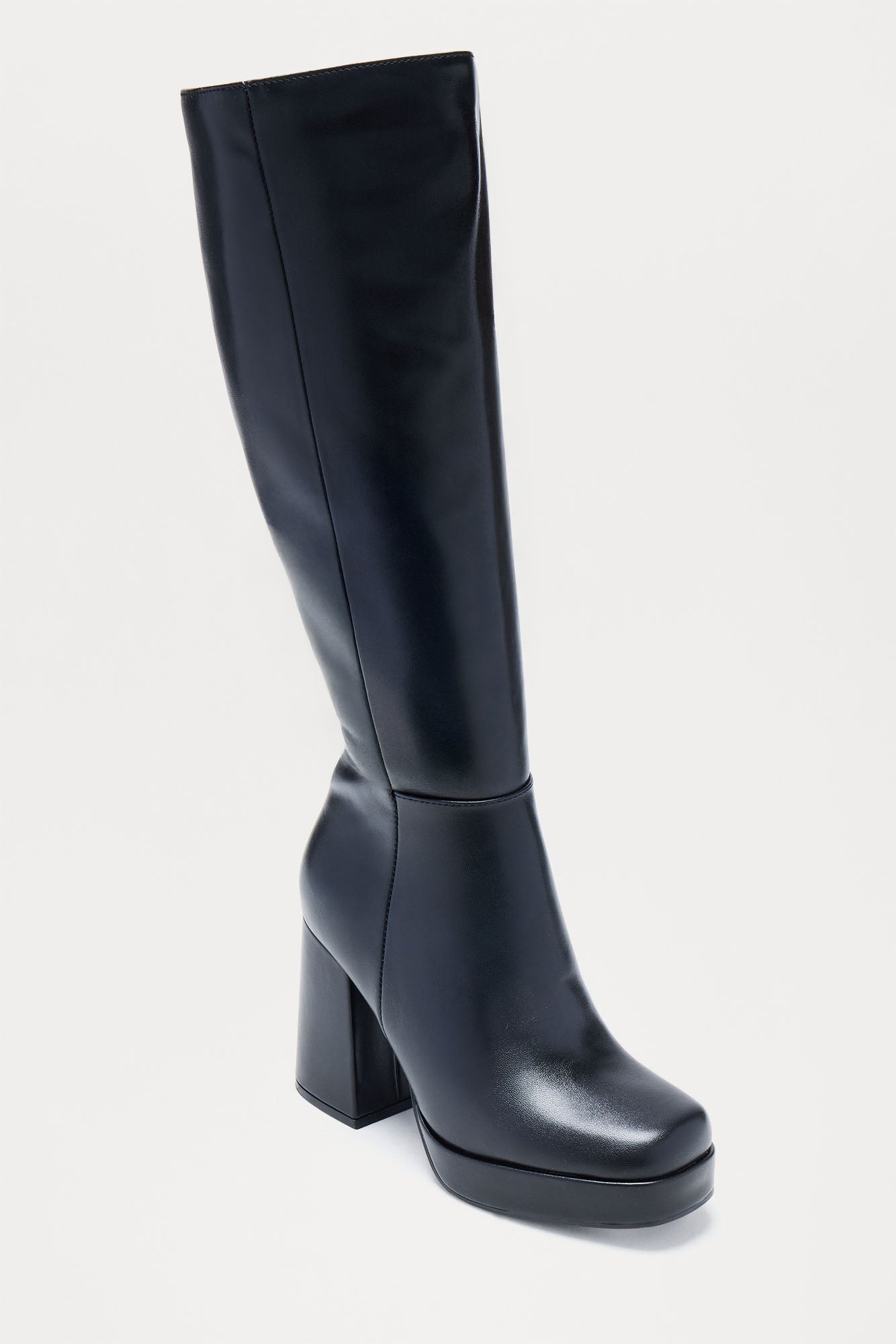 Draven Platform Knee High Boots - Black