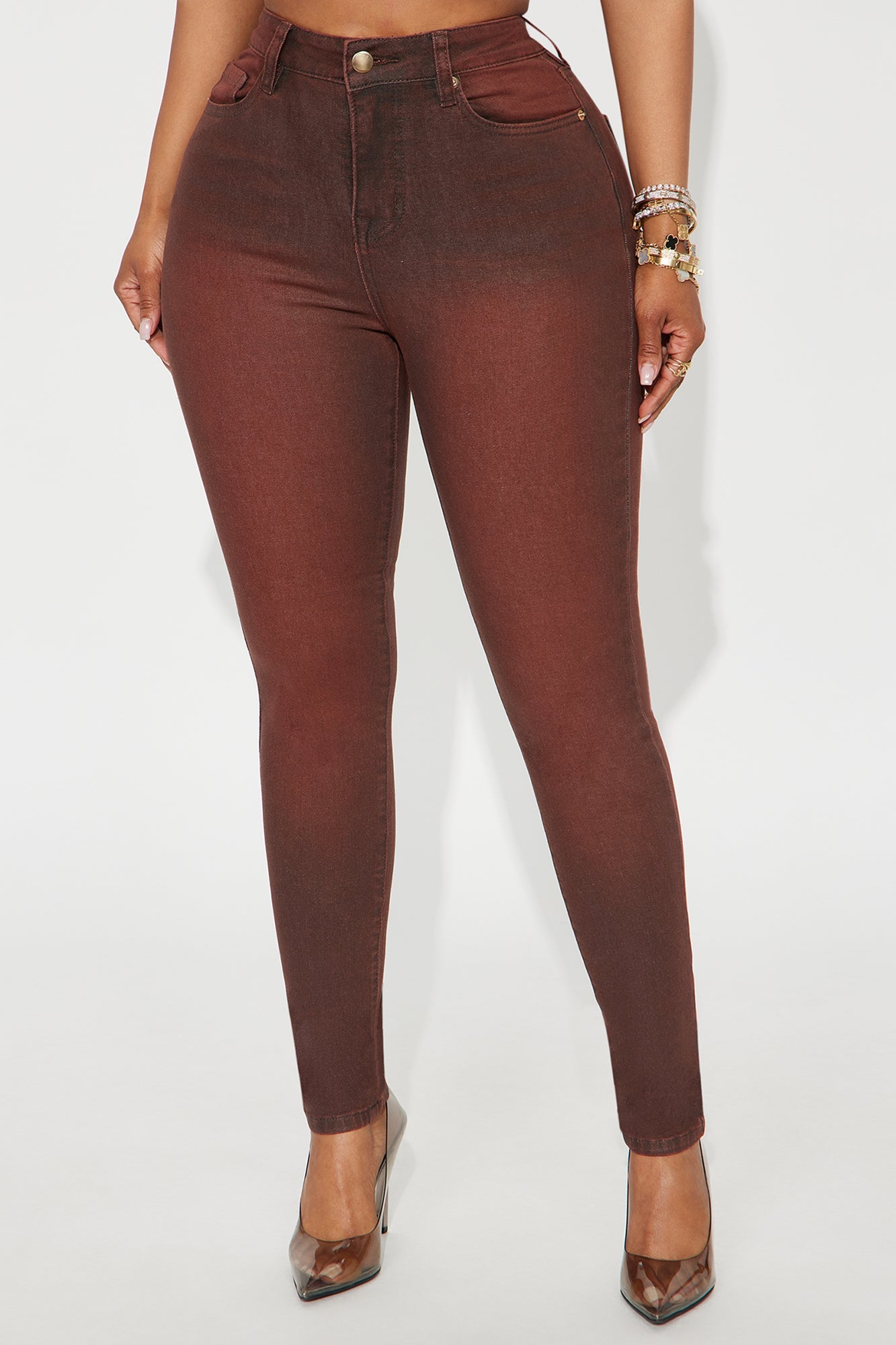 Sugar Coated Skinny Jeans - Brown
