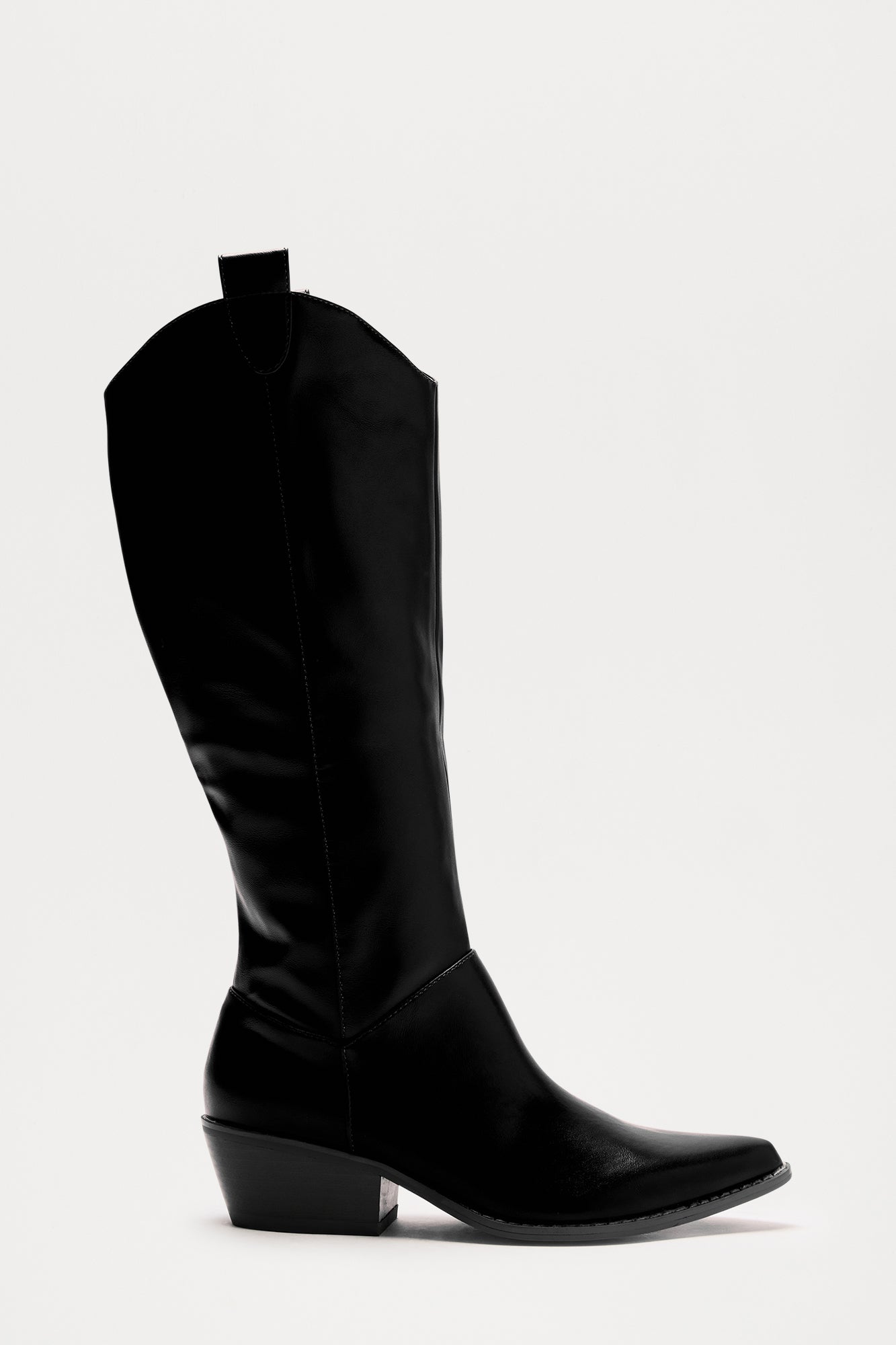 Stevie Knee High Cowboy Boots - Black