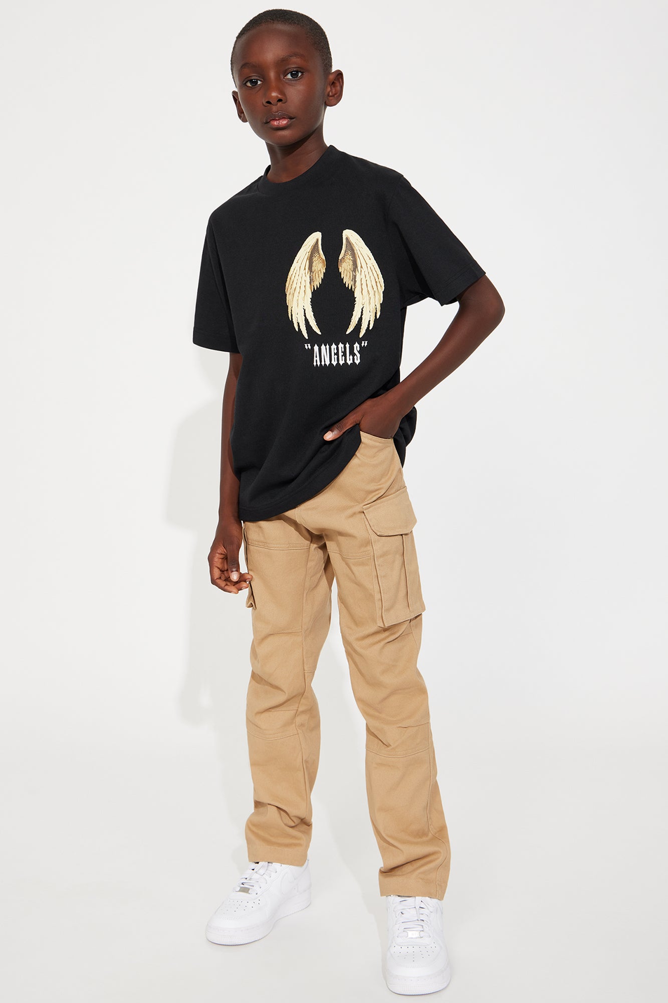 Mini Modern Angel T-Shirt - Black