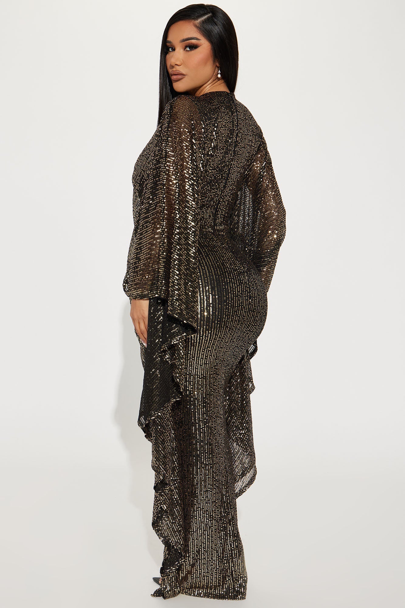 Rachel Sequin Maxi Dress - Black/combo