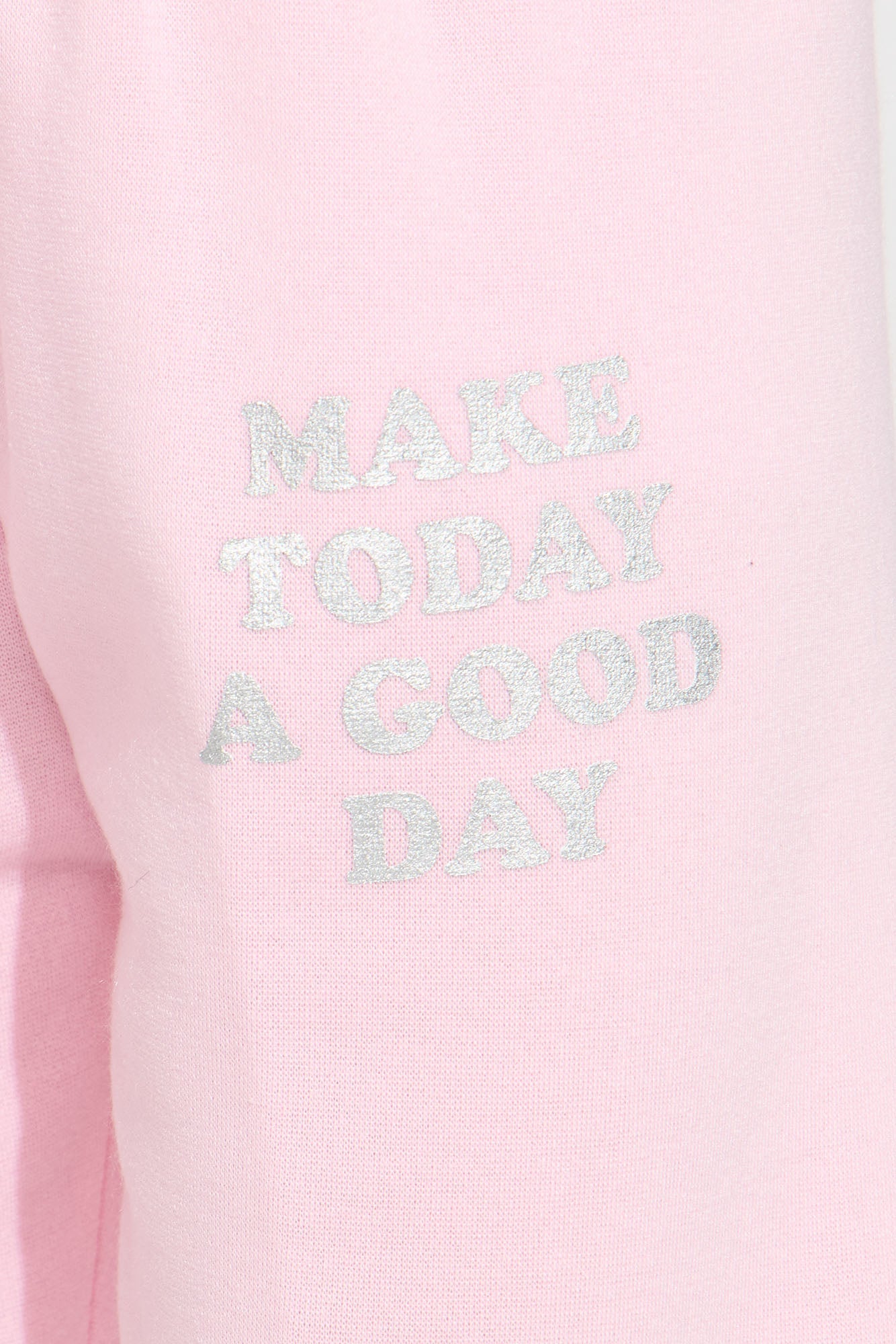 Mini Make Today A Good Day Hoodie And Pant Set - Pink/combo