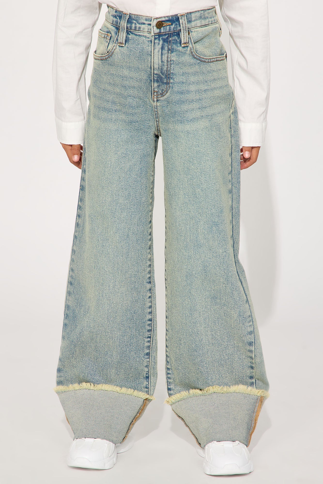 Mini All The While Cuffed Wide Leg Jeans - Vintage Wash