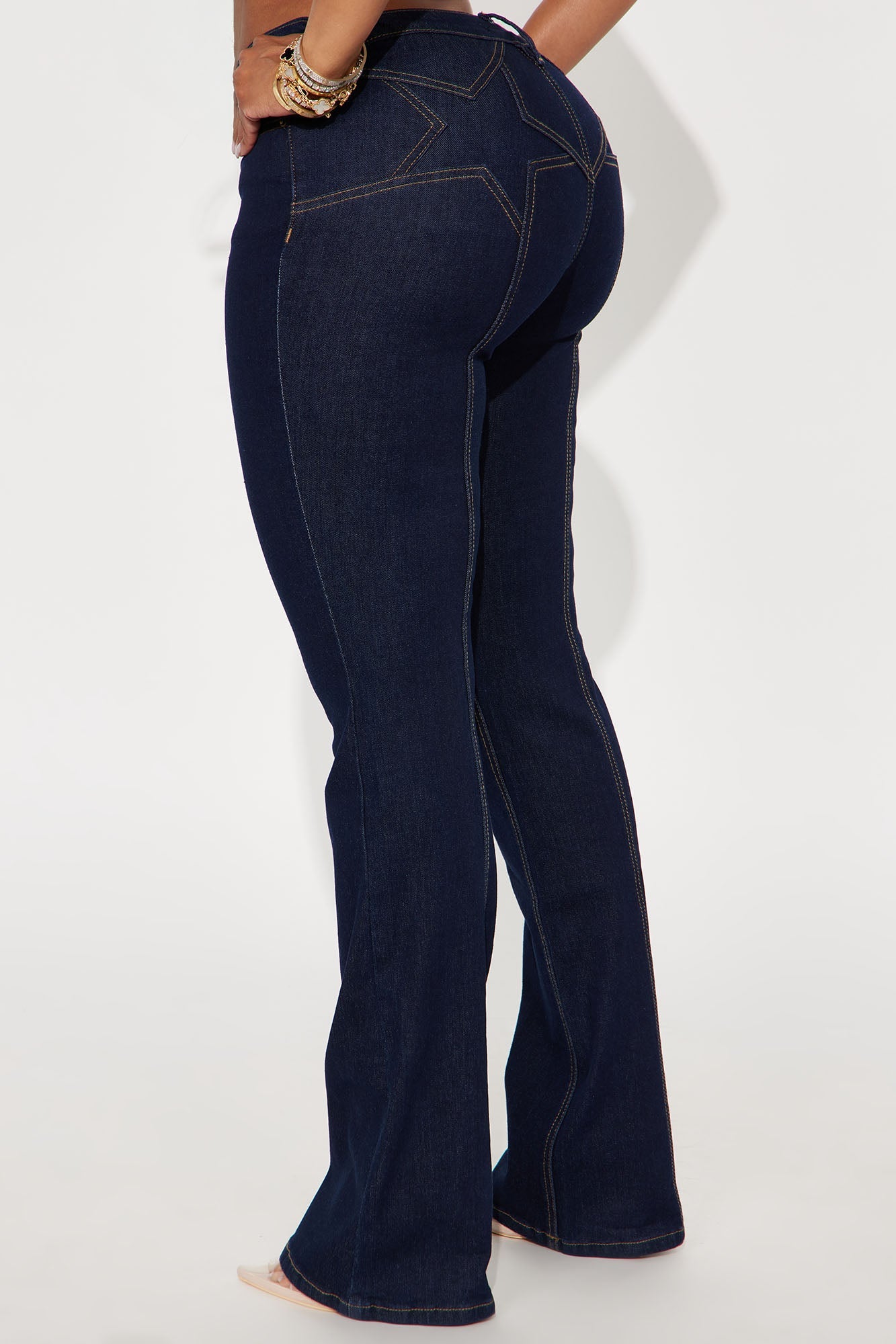 Superstar Mid Rise Bootcut Jeans - Dark Denim