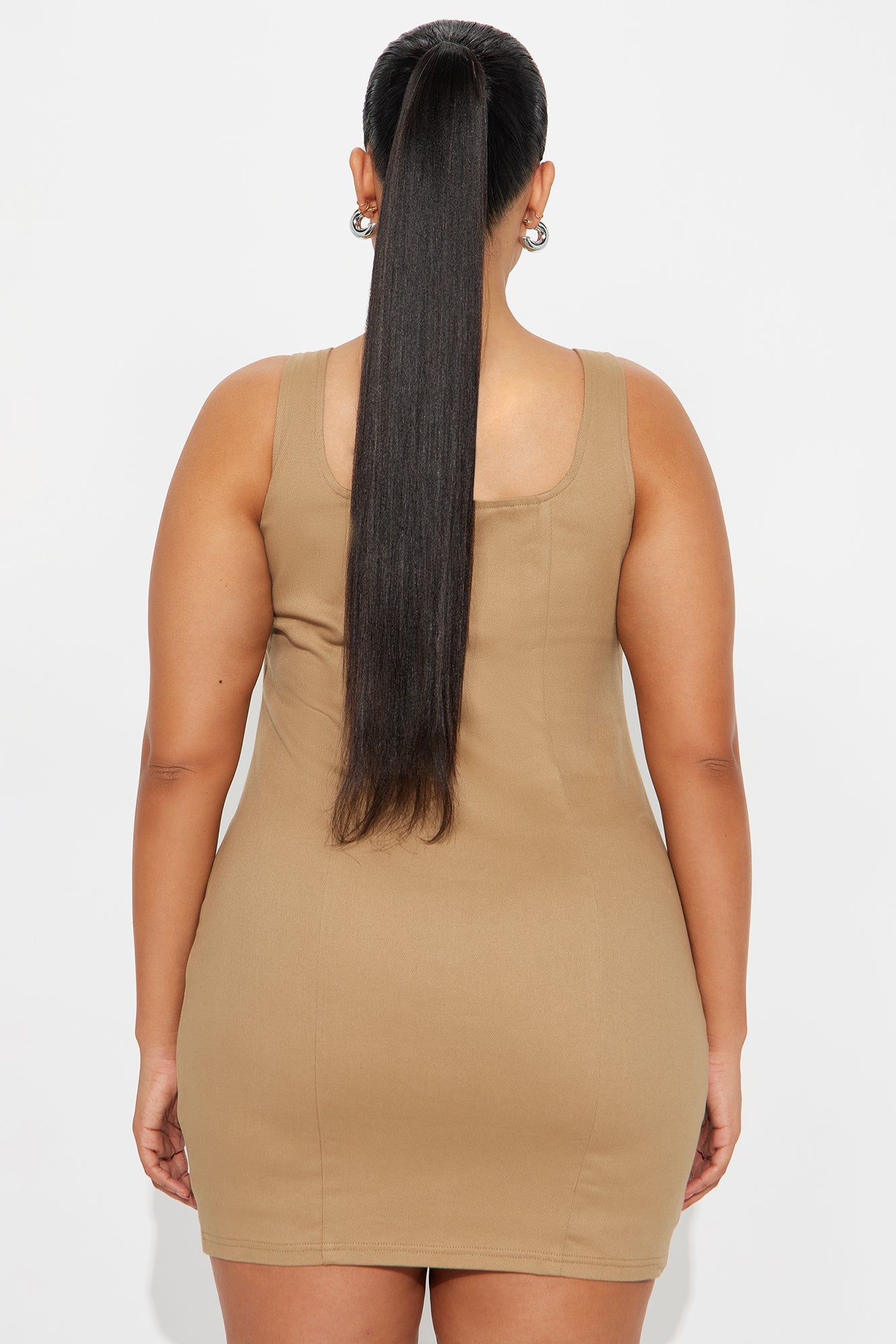 Cami Cargo Twill Stretch Mini Dress - Taupe