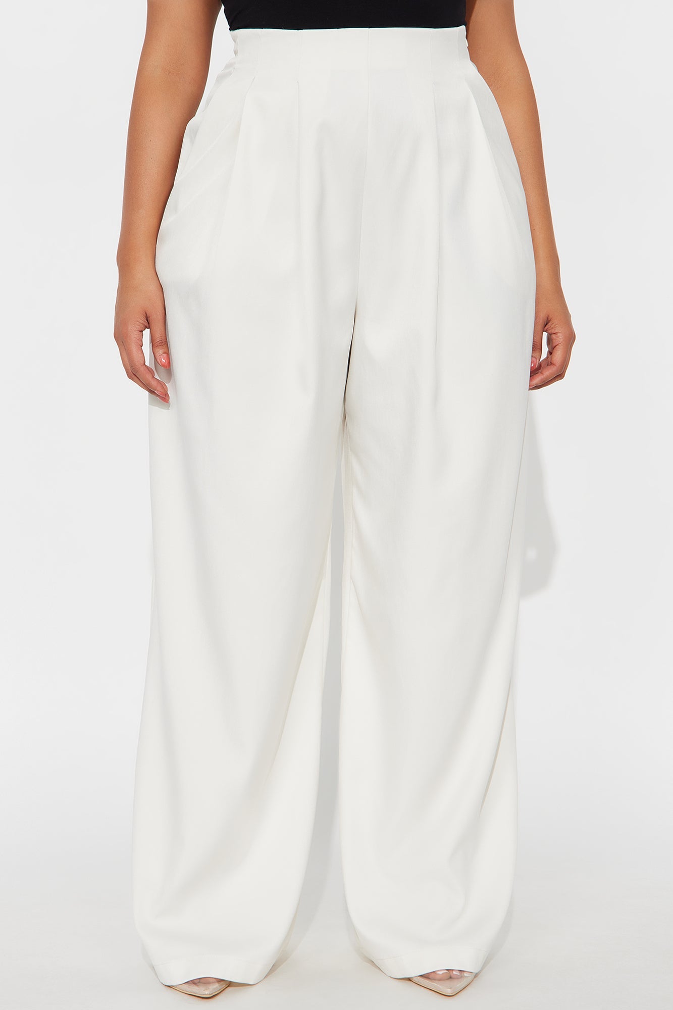 Nicole Wide Leg Trouser Pant 33 - Ivory