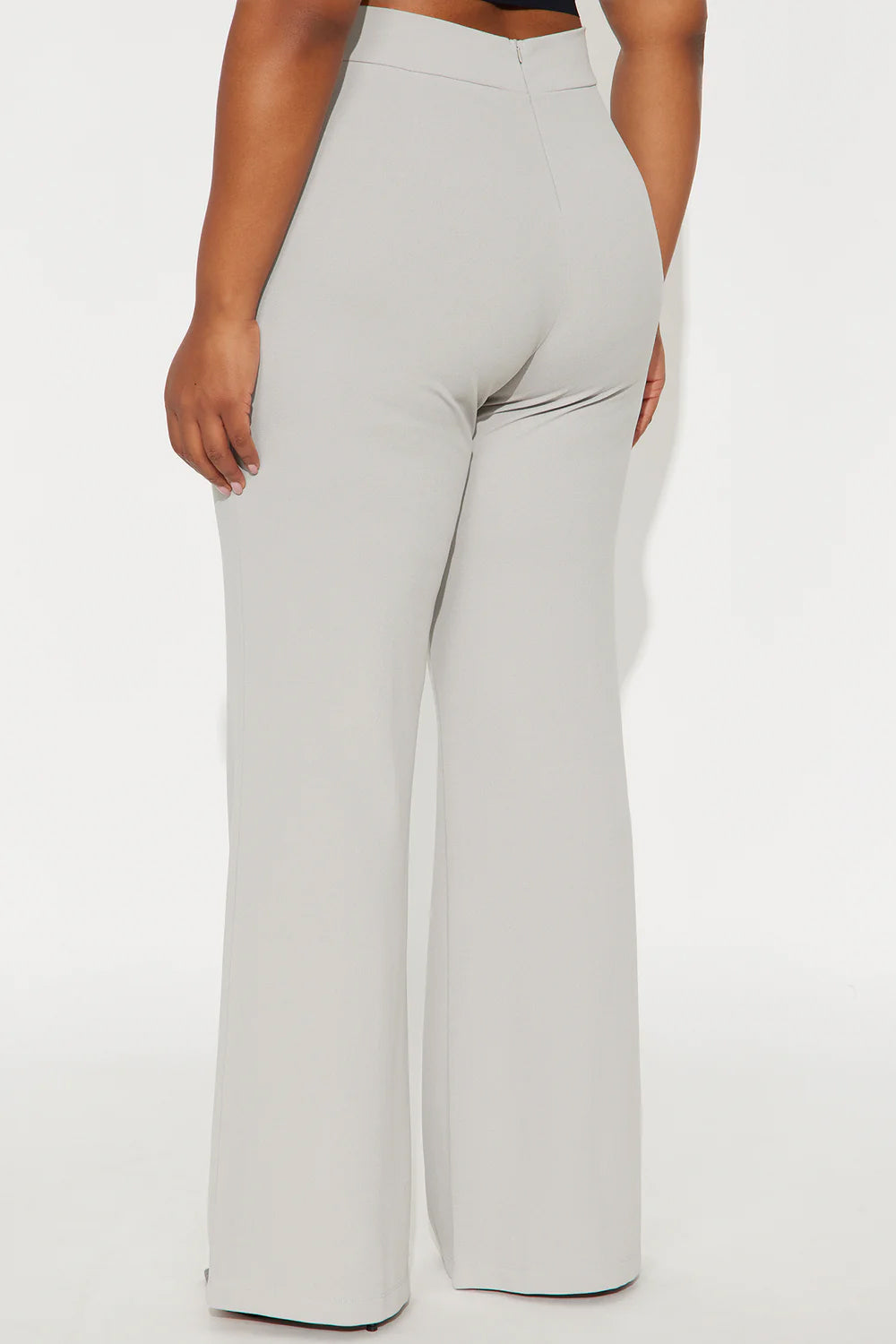 Victoria High Waisted Dress Pants - Light Grey