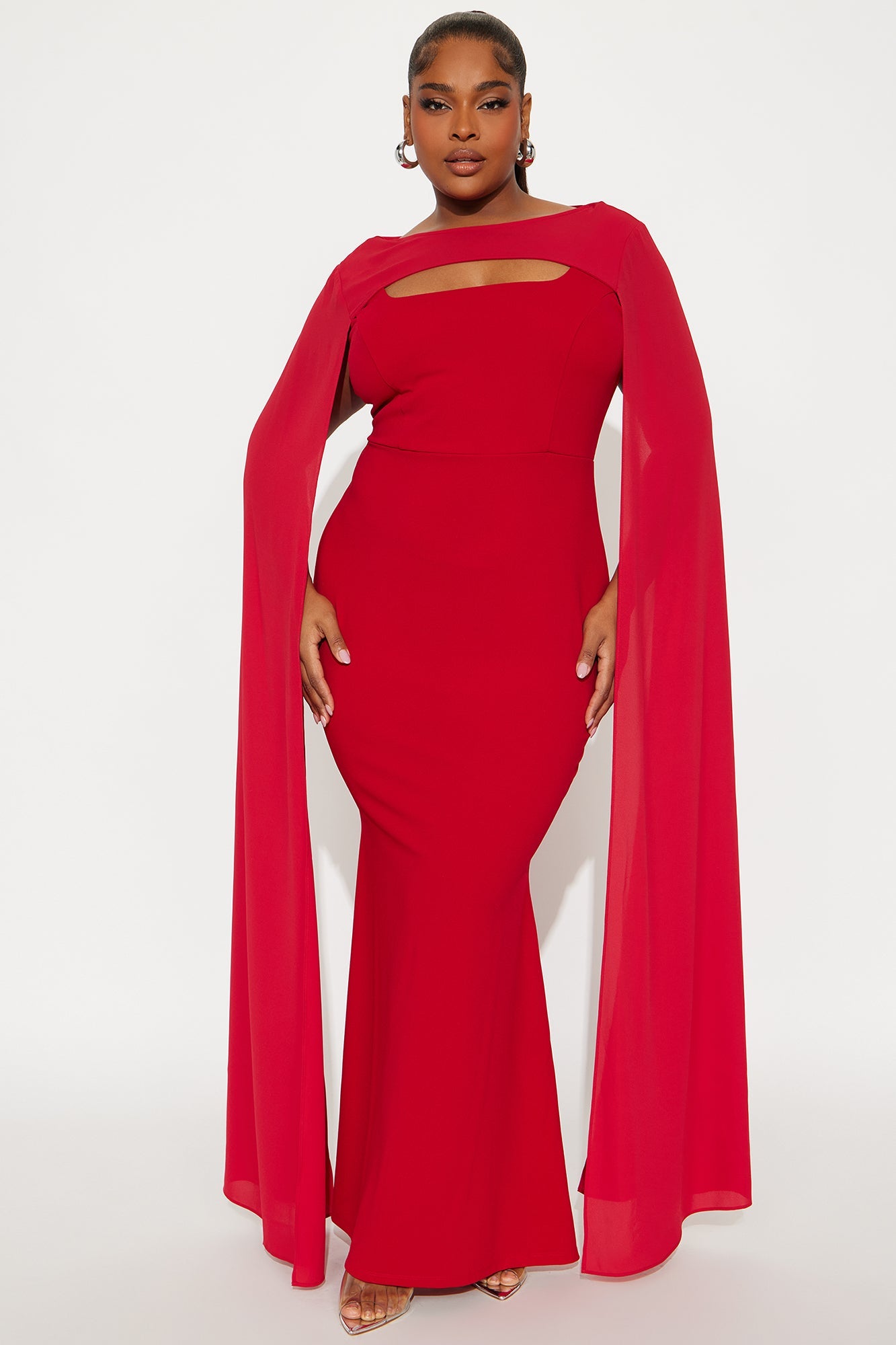 Soft Hearts Maxi Gown - Red