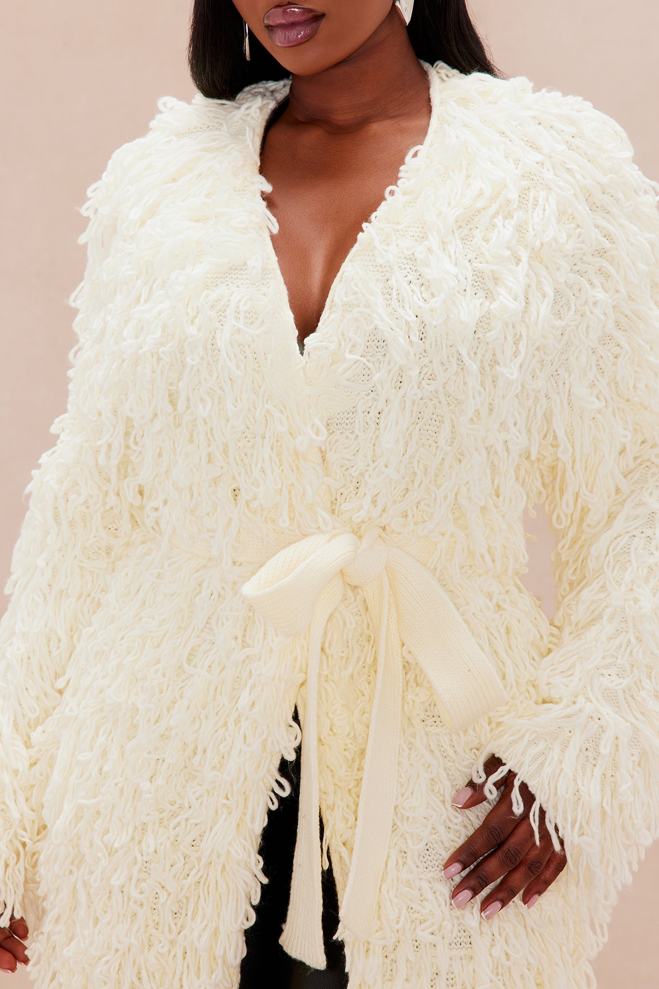 Zalea Belted Cardigan - Cream