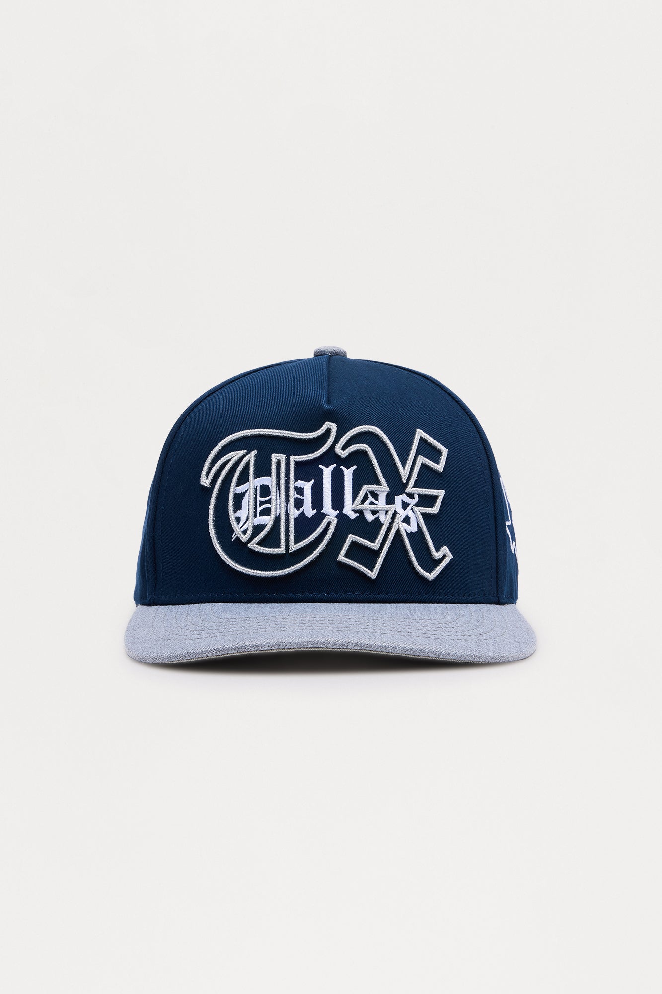Dallas Two Tone Structured Snapback Hat - Navy/combo