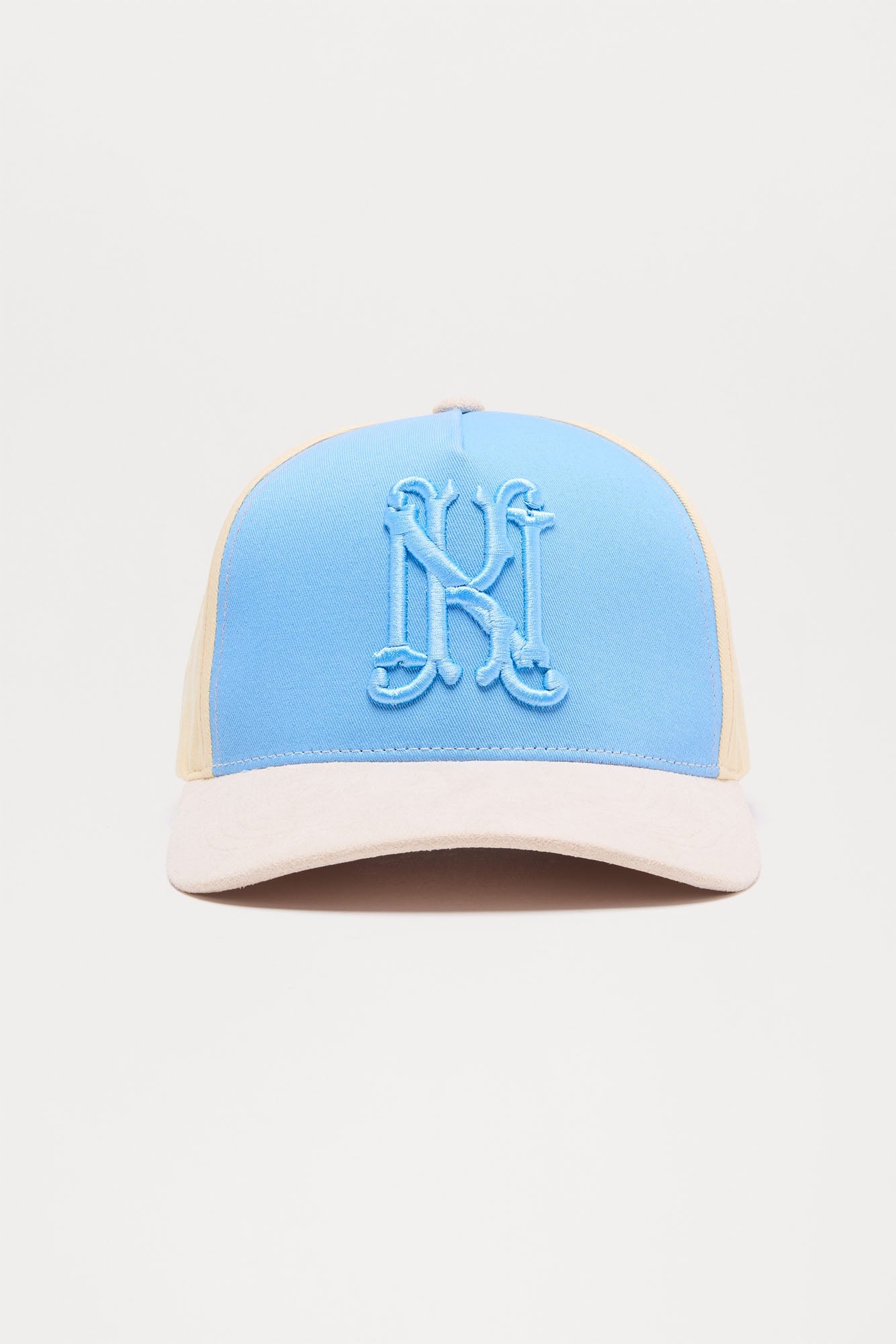 Monogram Paneled Structured Snapback Hat - Multi Color