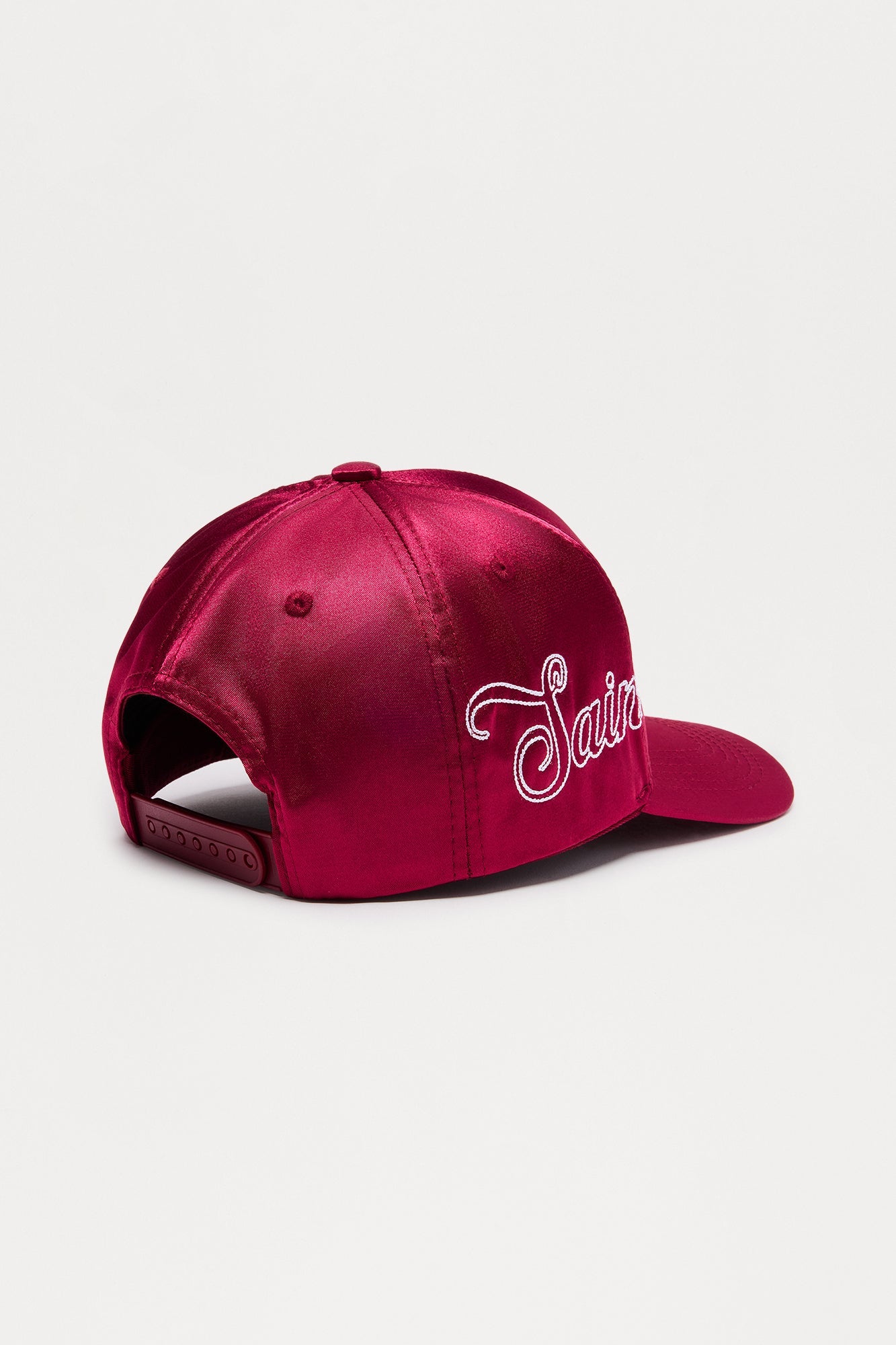Saint Supply Co Satin Structured Snapback Hat - Burgundy