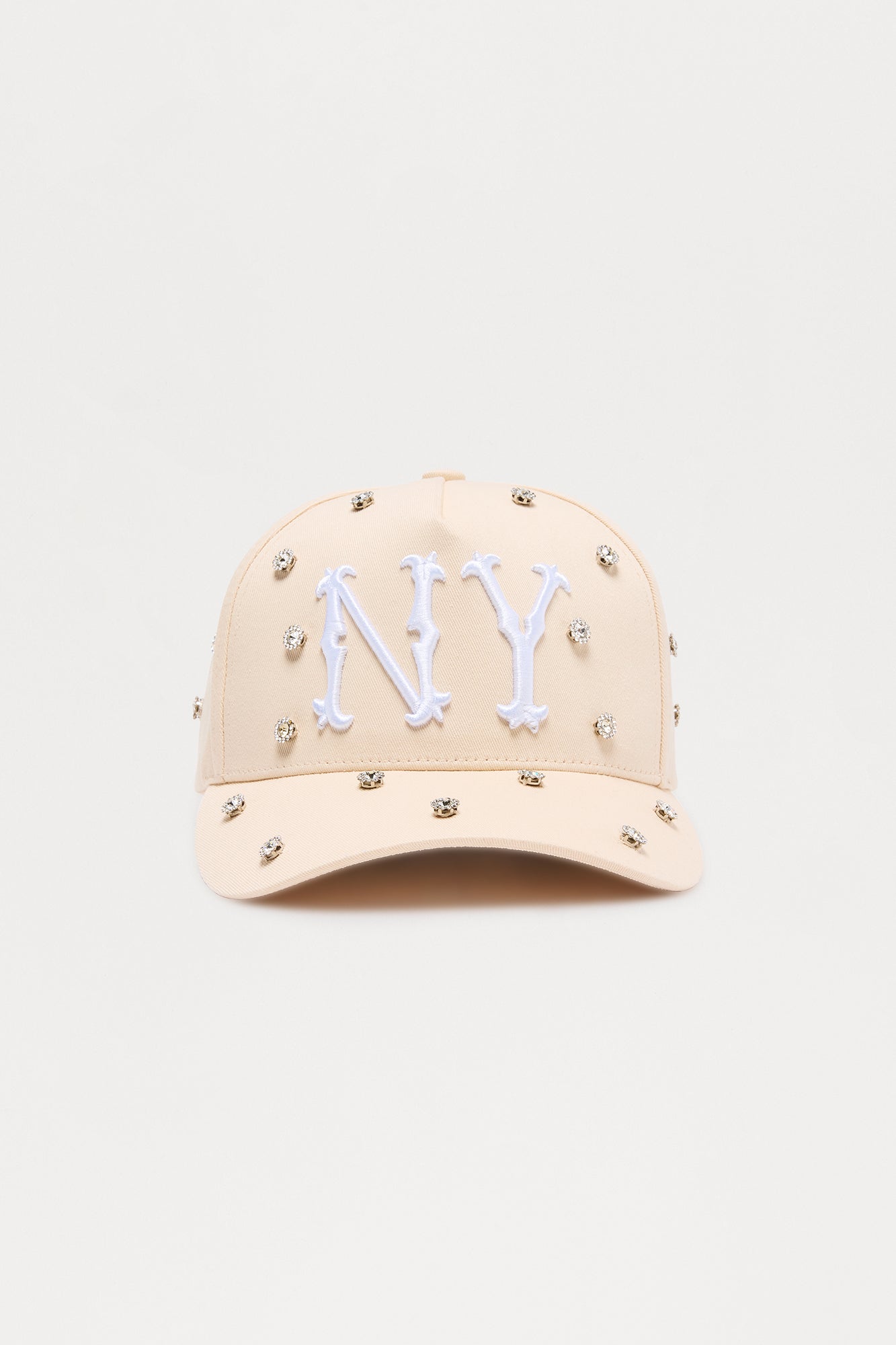 New York Embellished Structured Snapback Hat - Stone